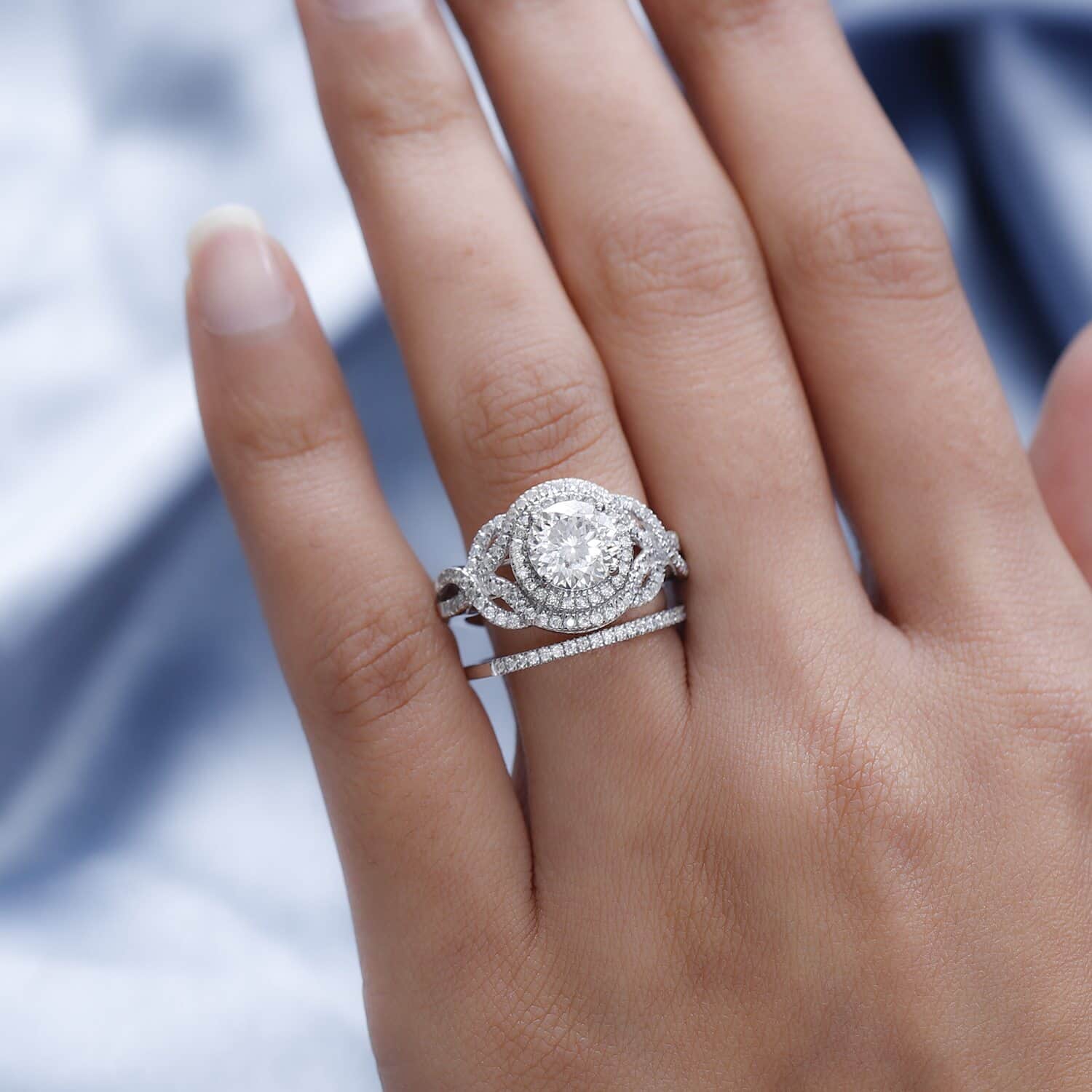 Shop LC Moissanite Round 925 Sterling Silver Platinum Plated Stackable Ring for Women Jewelry Size 7 Ct 2.46 Birthday Gifts for Women