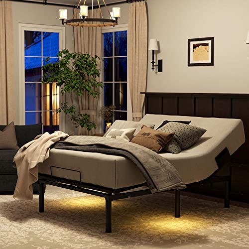 FLEXISPOT S3 Adjustable Bed Frame Base Full, Wireless, 5 Minutes Quick Assembly, Zero Clearance, Zero Gravity, Whisper Quiet Durable Motor, Mattress Holder.