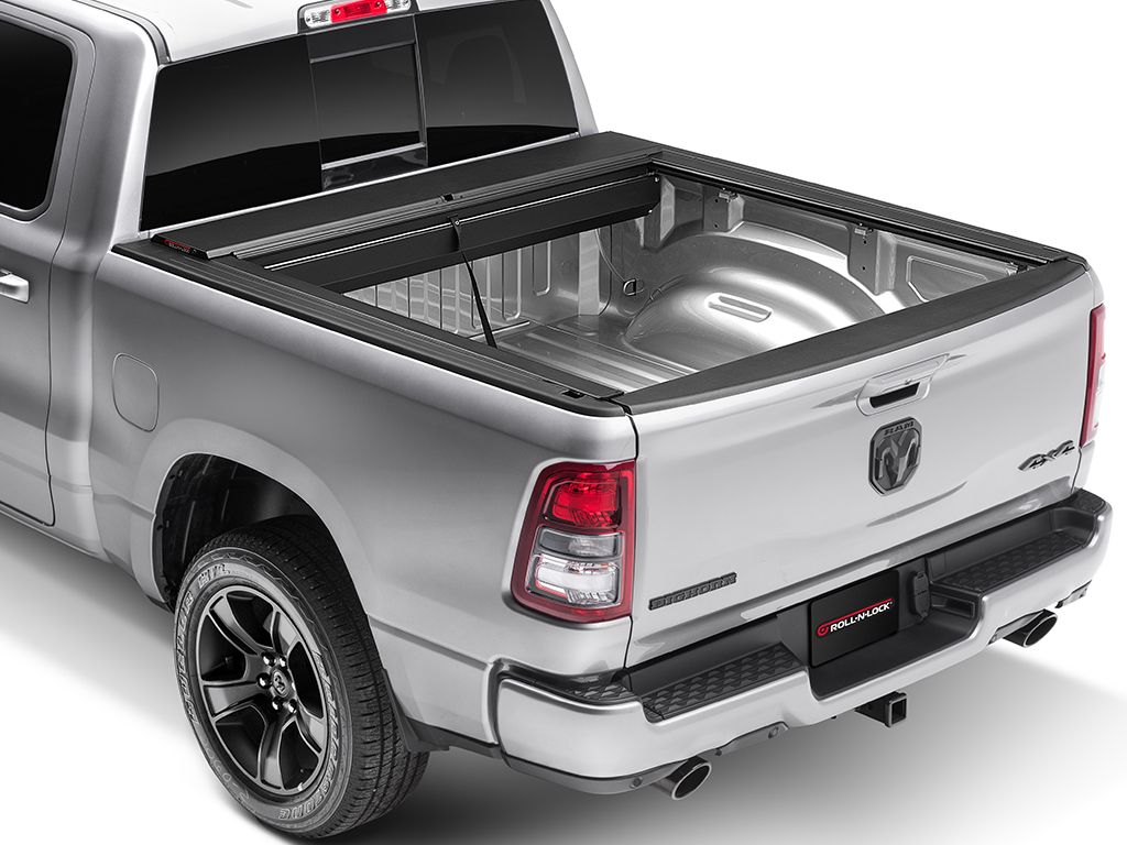 Roll-N-Lock by RealTruck M-Series Retractable Truck Bed Tonneau Cover Compatible with Select 2019-2023 Dodge Ram 1500 w/RamBox w/ Multi-Function (Split) Tailgate 5' 7" Bed (67.4")