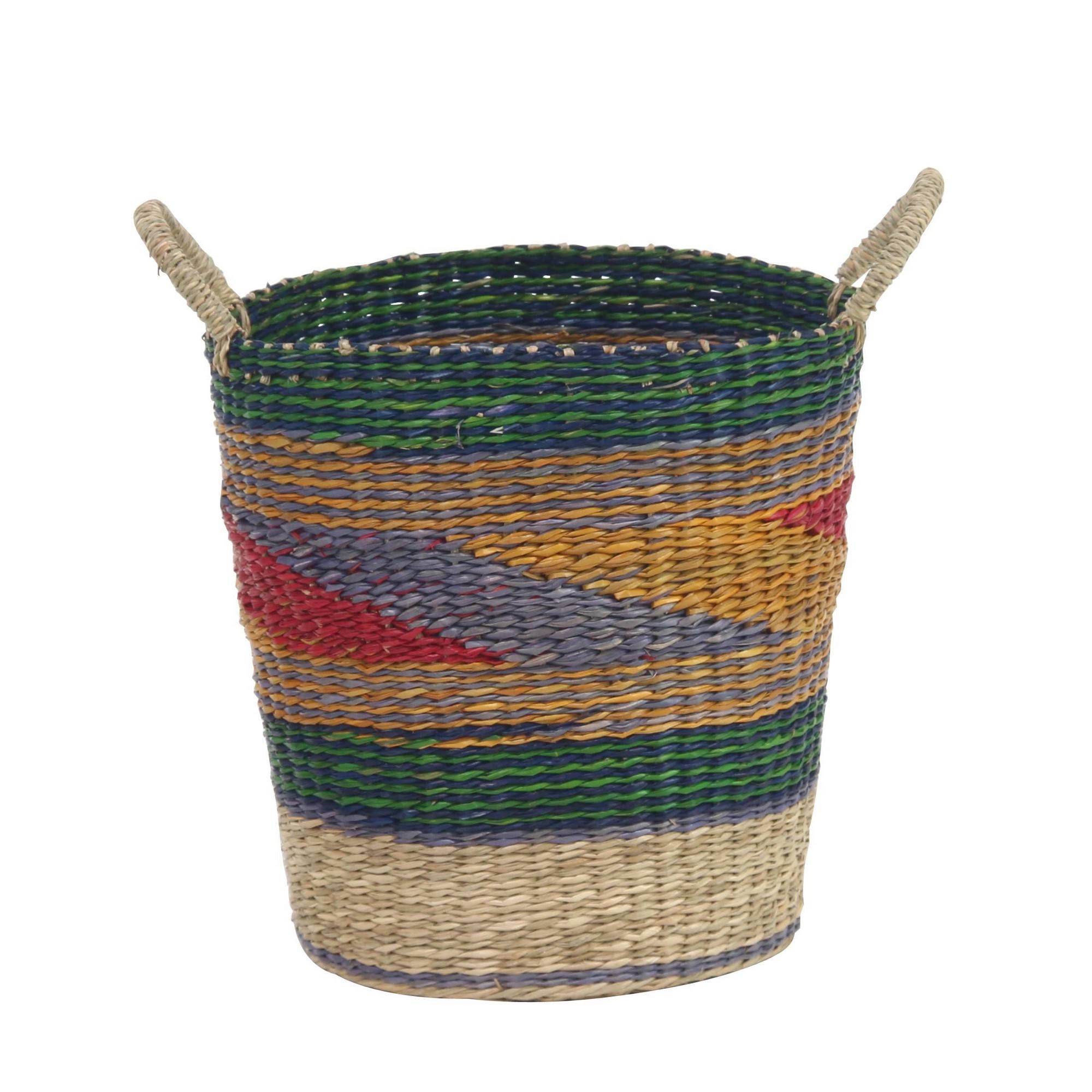 Decmode Traditional Round Seagrass Baskets - Set of 3