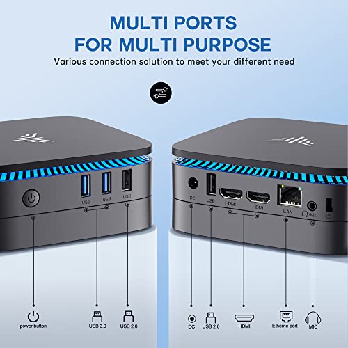 KAMRUI AK1 Plus Mini PC Computers, Intel 12th N95(up to 3.4GHz) Mini Desktop Computer 8GB RAM 256GB SSD, Micro PC Computer Support 4K HDMI, Desktop PC with Dual WiFi, BT4.2 for Business Home Office