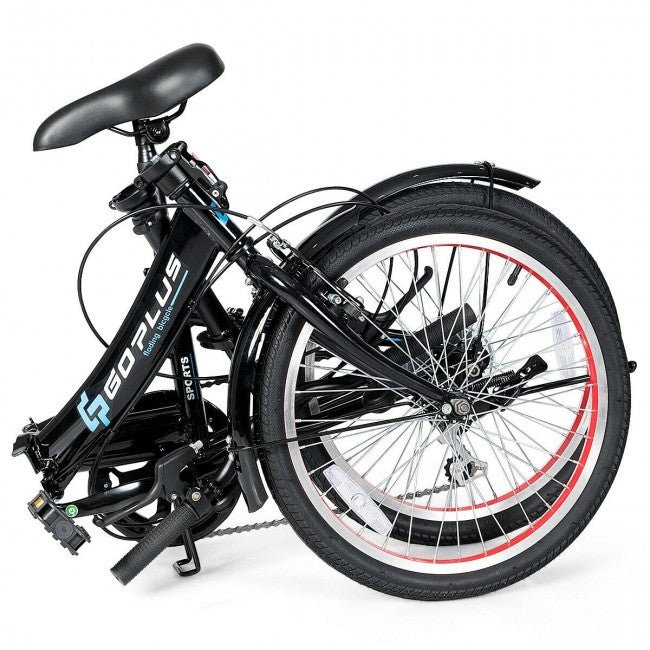 Lightweight 20 Inch Folding Bicycle W/ 7-Speed Drivetrain