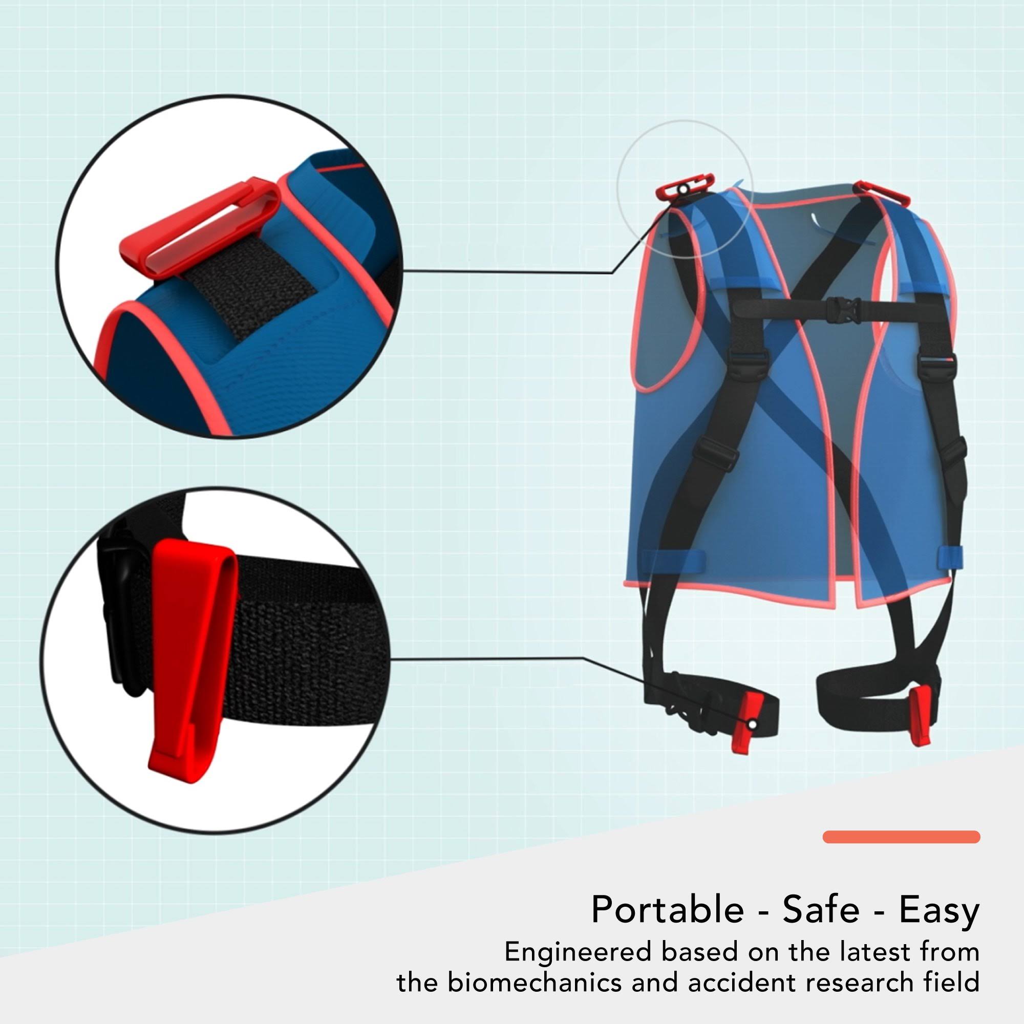 Whizrider Small Portable Car Seat in Blue/Red