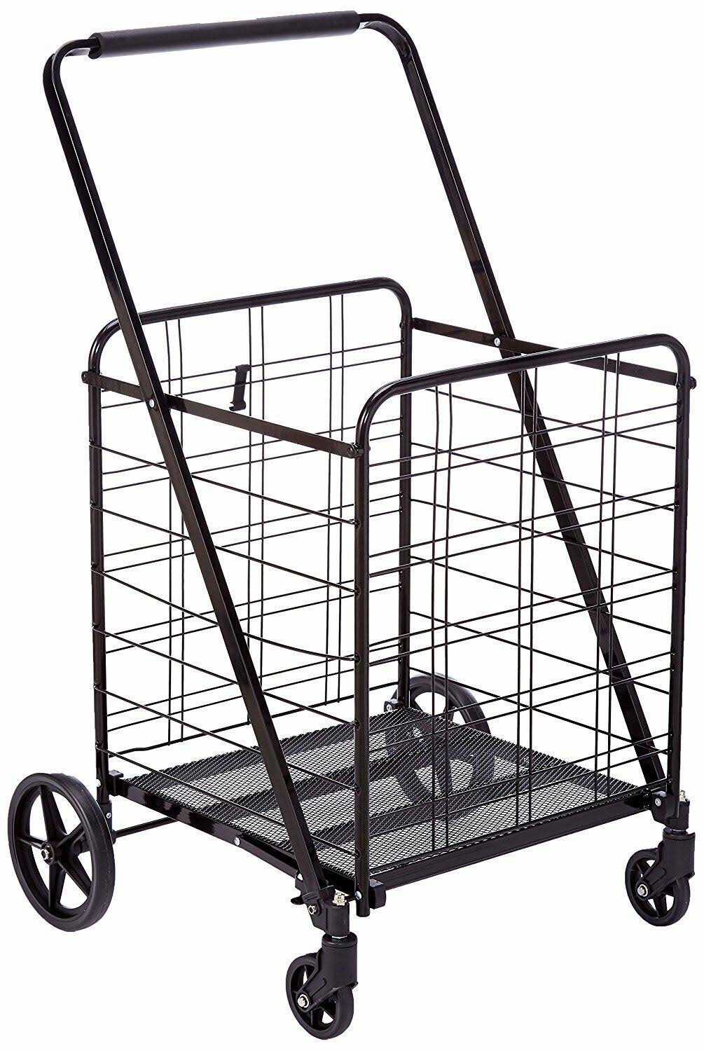 Uniware 360 Degree Wheel Folding Super Jumbo Shopping Cart 51.25 x 8 x 27 inch