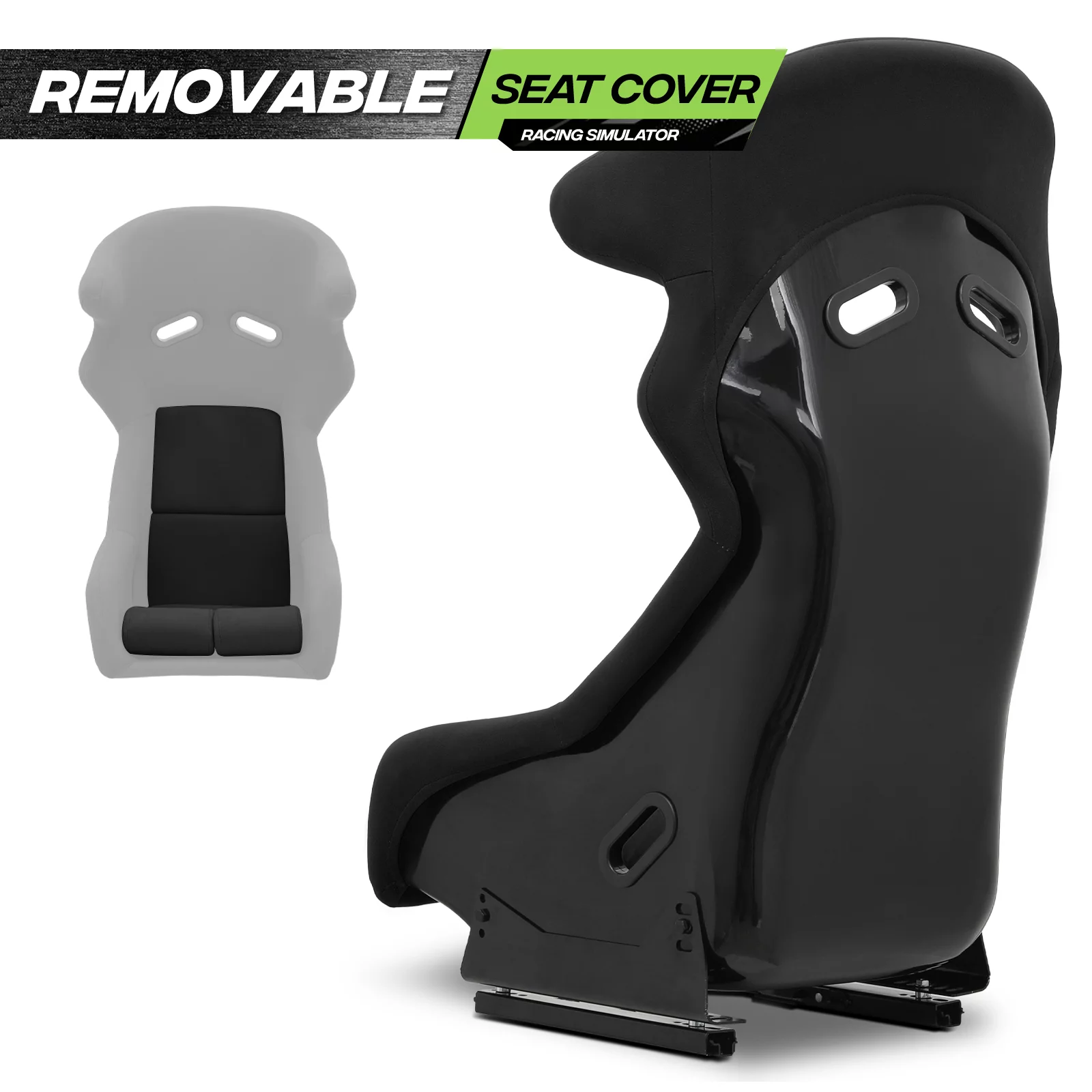 Magshion Racing Bucket Seat, Racing Simulator Game Seat with Adjustable Slide & Angle, Racing Seat for Racing Simulator Cockpit Wheel Stand, Black