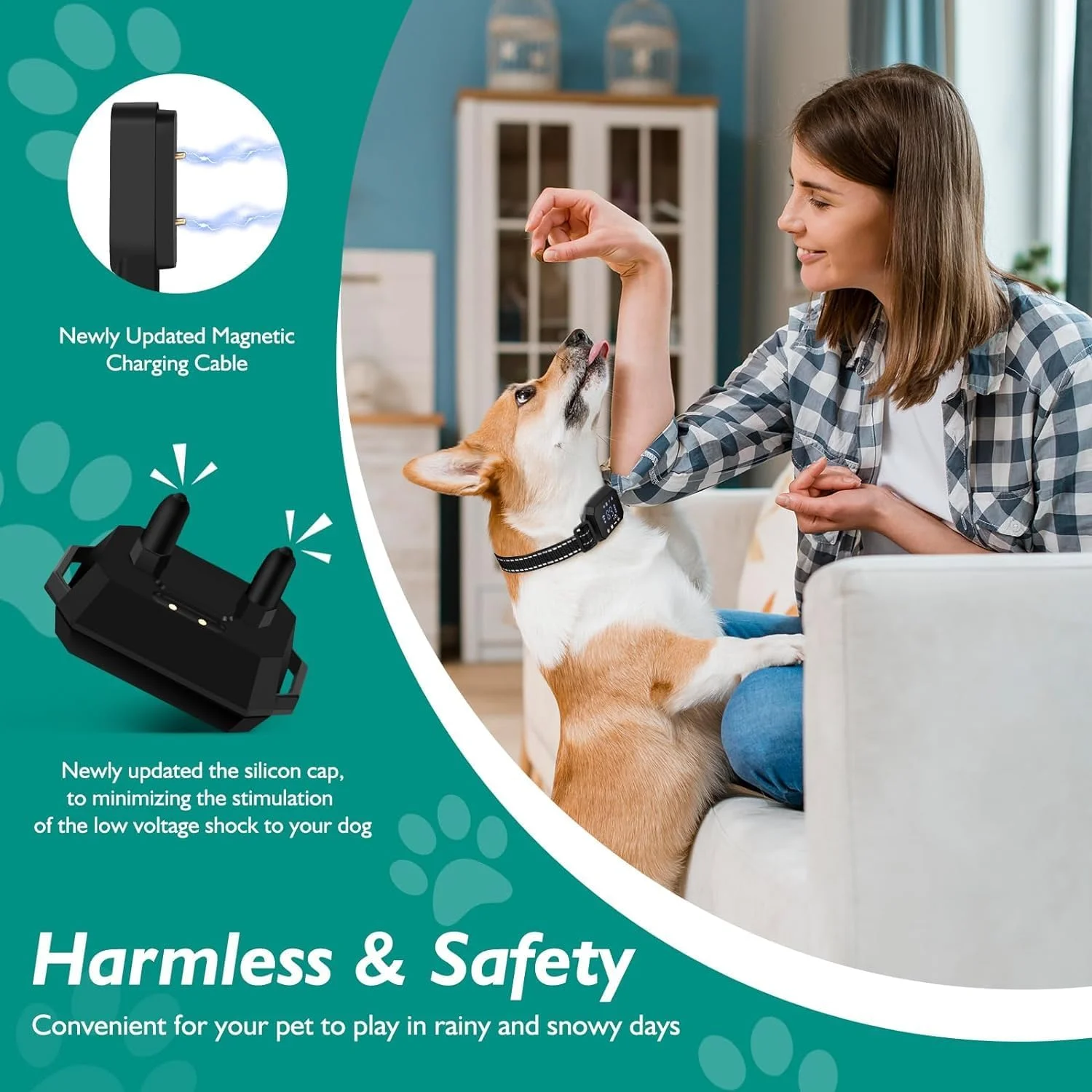 Wireless Dog Fence System for 2 Dogs -GPS Electric Dog Fence System with Stable Signal Boundary,Portable GPS Dog Perimeter Collar,Range Signal Up to 6560Ft.,Asdjustable & Suitable for All Dogs - Curated Treasures Market