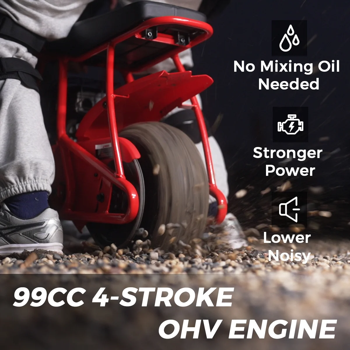 FRP GMB100 Mini Bike, 99CC 4-Stroke Mini Bikes for Adults, Gas Powered Mini Dirt Bike, Off-Road Motorcycle W/LED Headlight and Neck Gaiter, Up to 28 Mph, Weight Support Up to 220 LBS - Curated Treasures Market