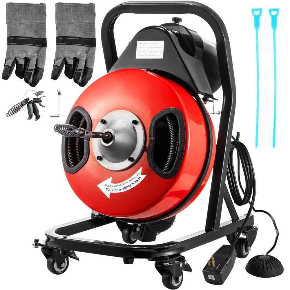 VEVOR Drain Cleaner Machine Electric Drain Auger 50FTx1/2In - Shop Hardware Tools Online Store