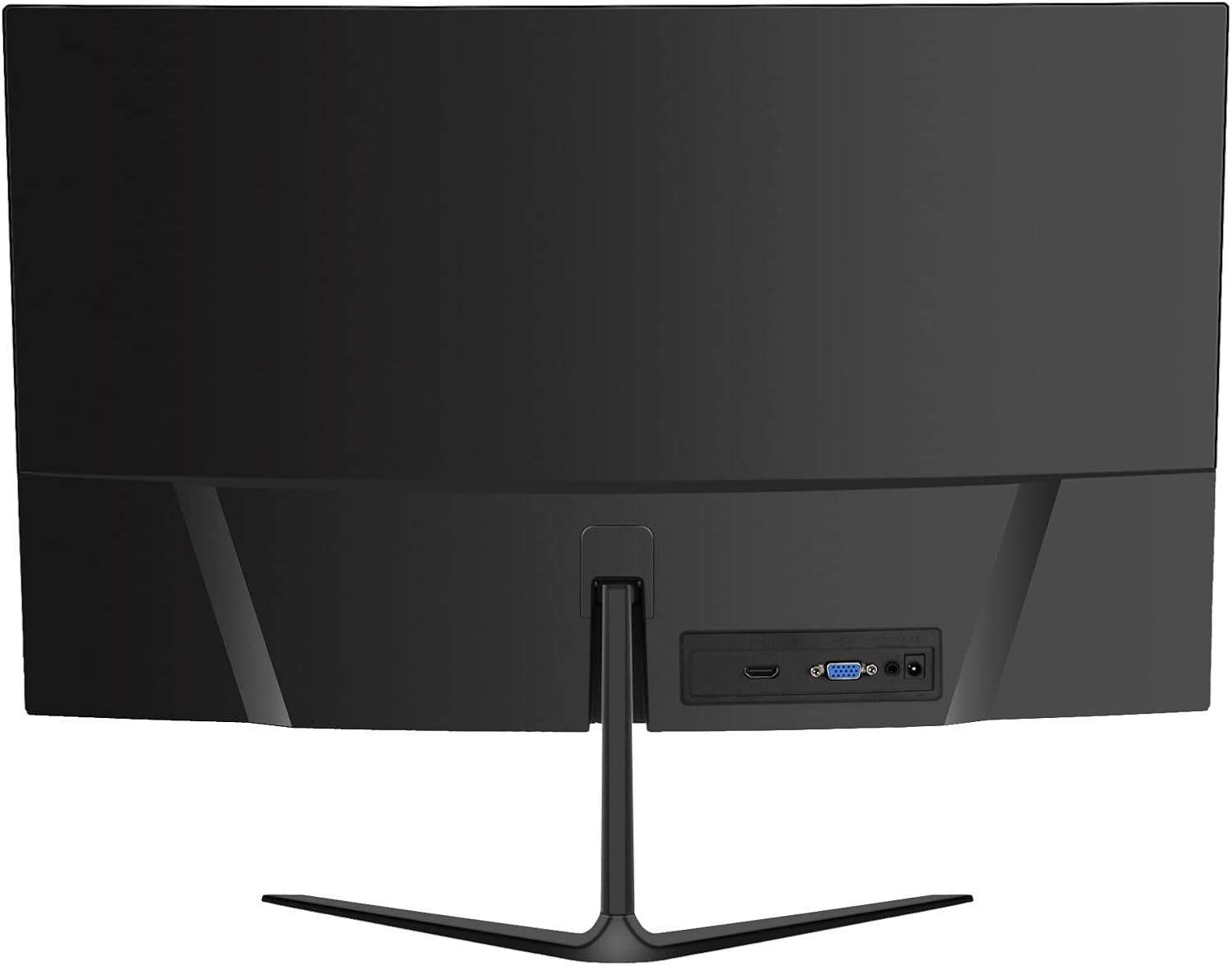 CRUA 24" Inch Curved Monitor FHD(1920×1080p) 75HZ,LED Ultra-Thin Computer Monitor for Home & Office, Frameless with Eye-Care,HDMI,VGA Port, Black
