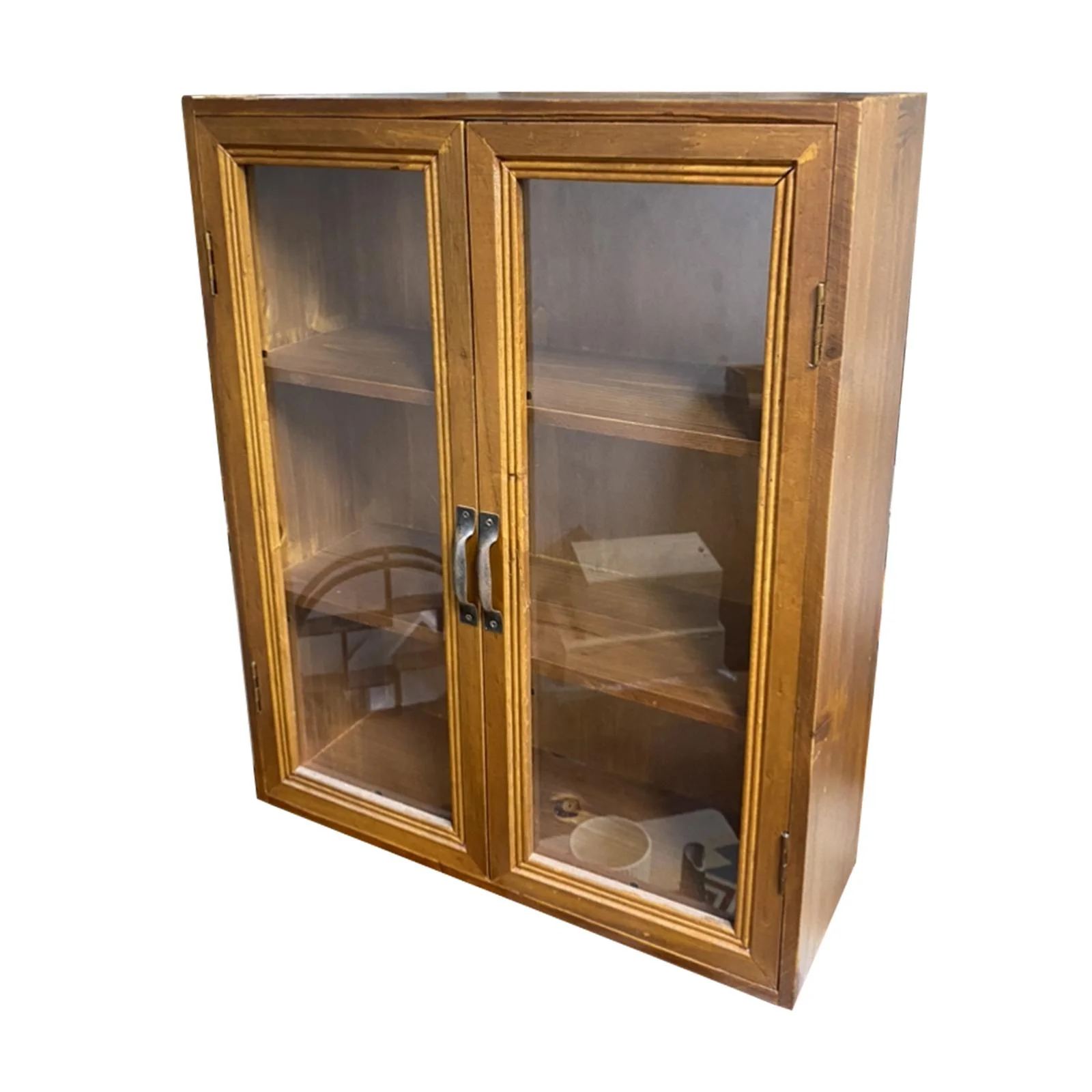 Retro Storage Cabinet Organizer Tabletop Showcase Small Rustic Display Cabinet Storage Shelf for Dresser Bedroom Living Room Style C