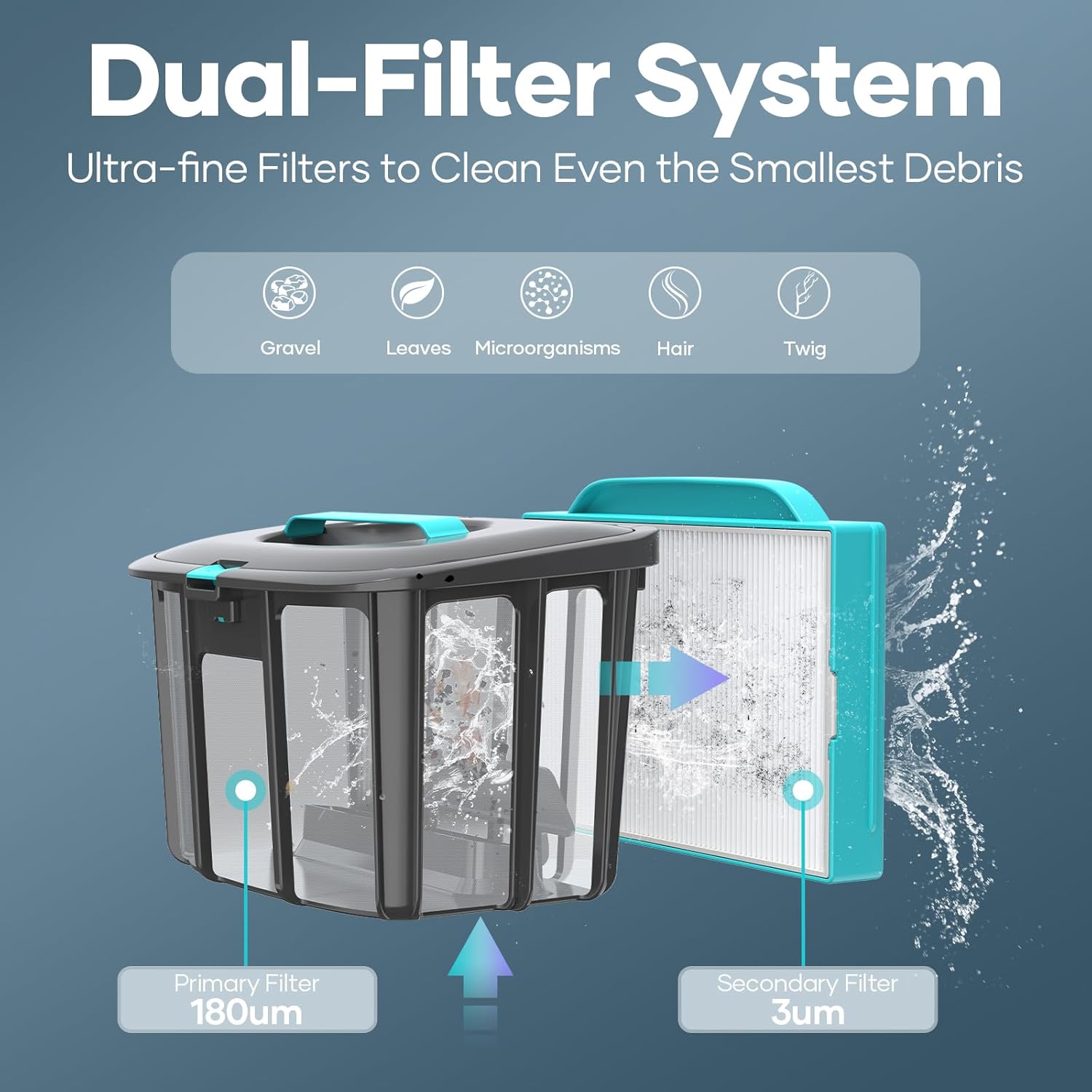 AIPER Scuba E1 Automatic Pool Cleaner, Robotic Pool Vacuum, Featuring Dual-Filtration, Lasts 130 Mins, Self-Parking, Suction Pool Cleaner for Above Ground/Flat Pools up to 1100 Sq.ft
