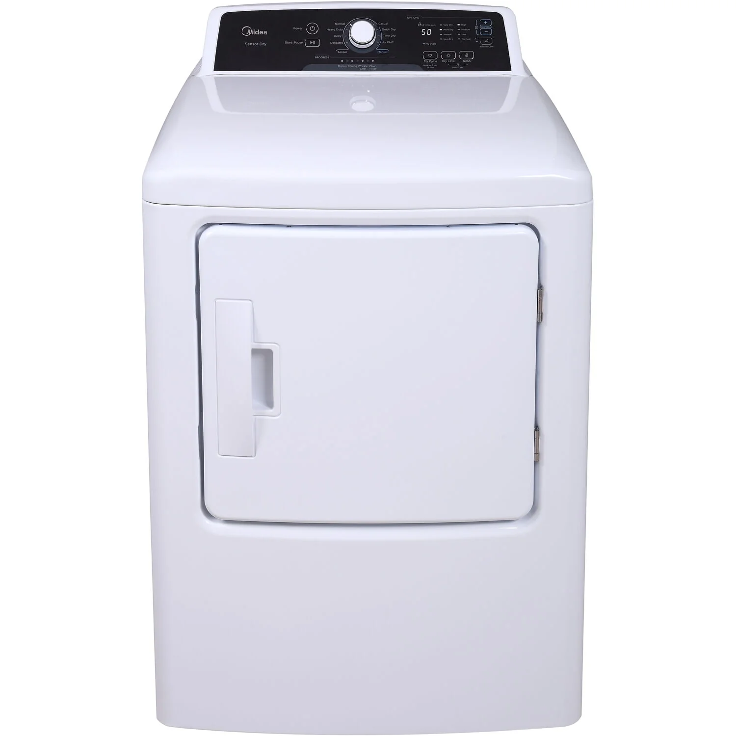 Midea 6.7-Cu. Ft. Impeller Top Load Electric Dryer in White