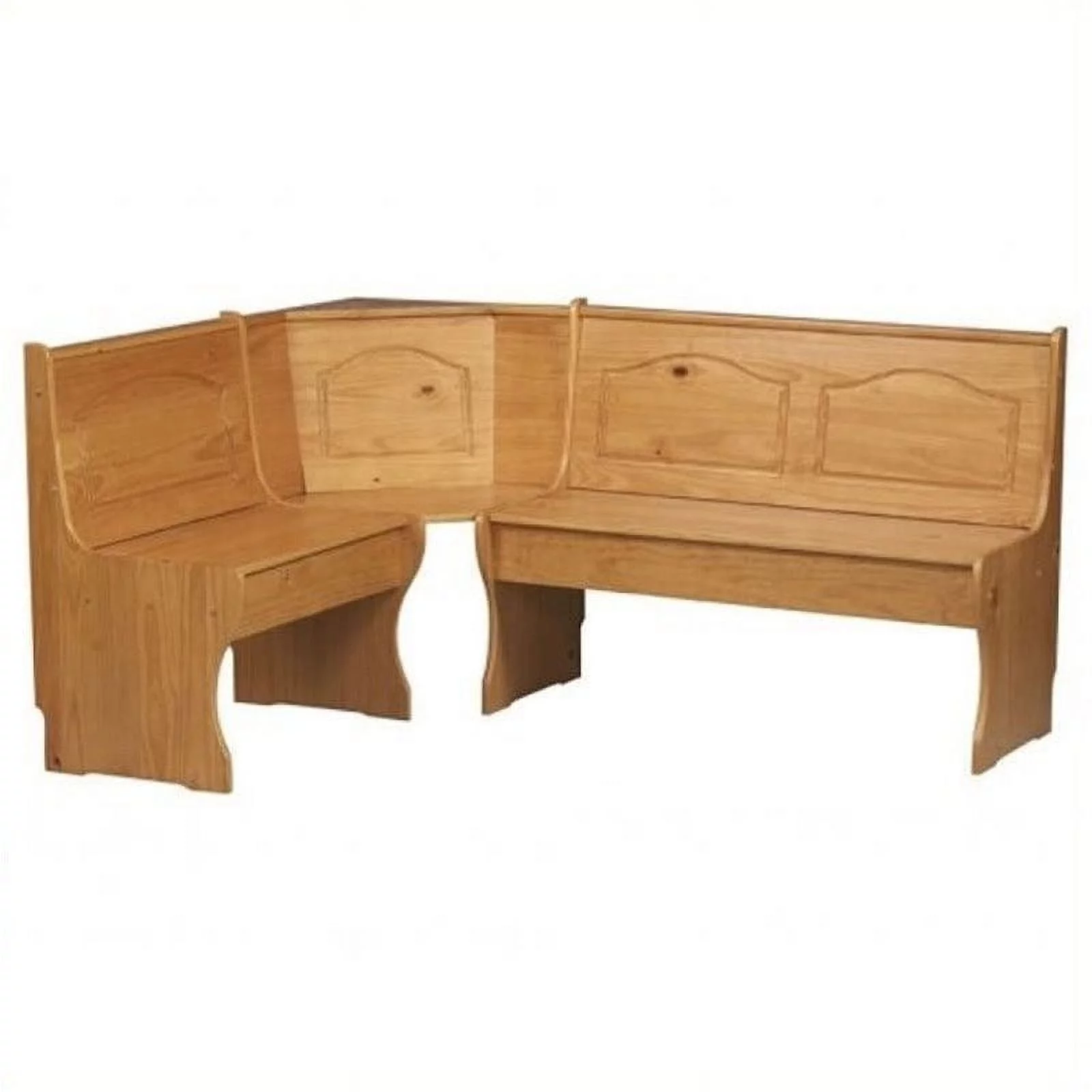 Kingfisher Lane Wood Kitchen Dining Nook Corner Bench in Natural