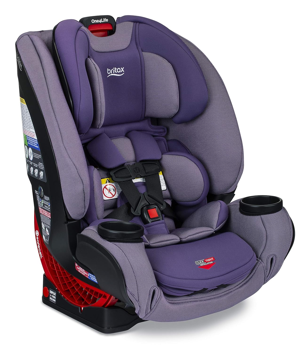 Britax One4Life ClickTight All-in-One Car Seat – 10 Years of Use – Infant, Convertible, Booster – 5 to 120 Pounds - SafeWash Fabric, Plum