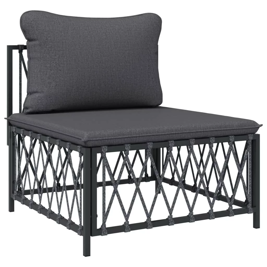 Anself 7 Piece Patio Set with Cushions Anthracite Steel
