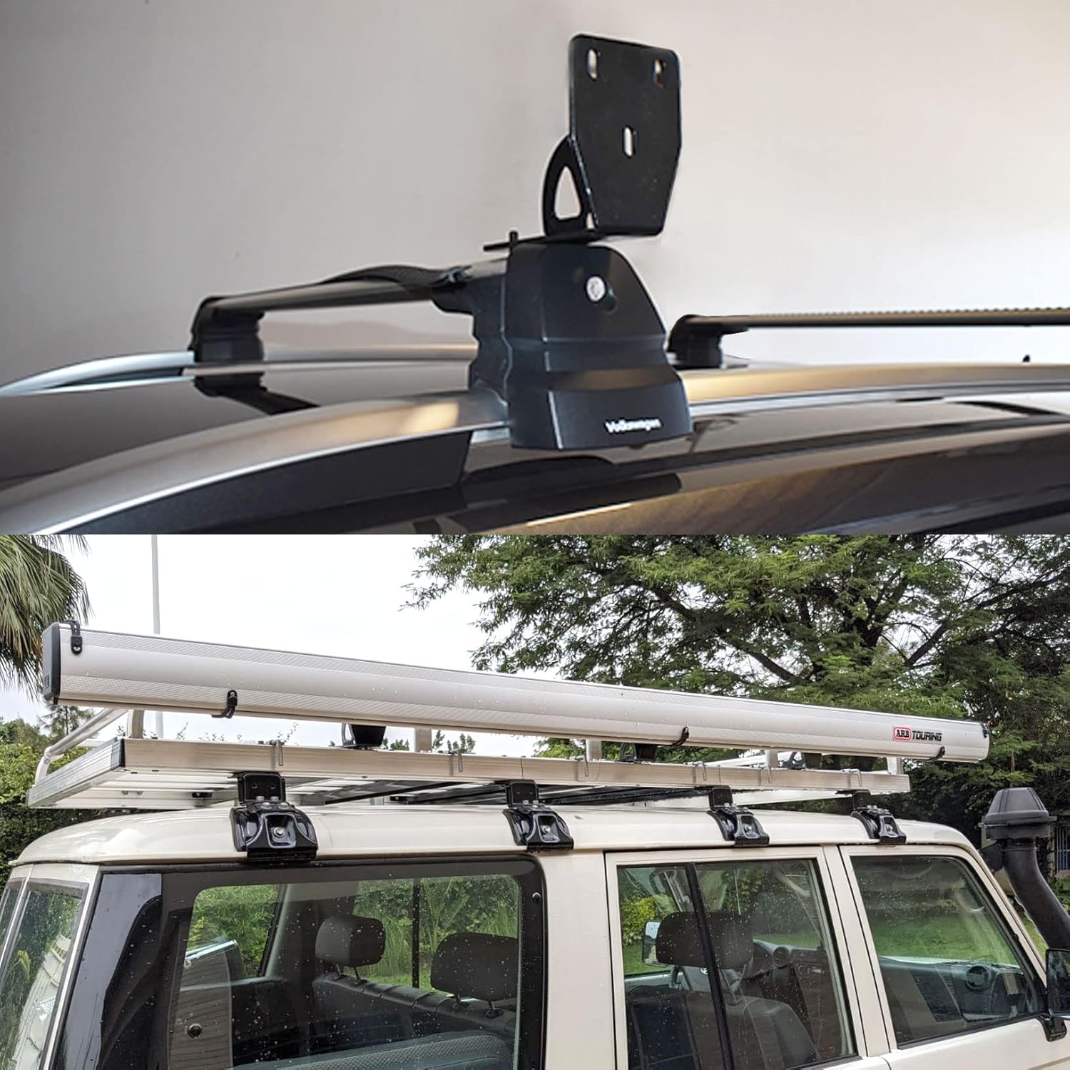 LicBund 813402 50mm Awning Bracket Gusseted Awning Holder Compatible with Thule Rhino Heavy Duty Bar (3 Awning Bracket) Pack of 2