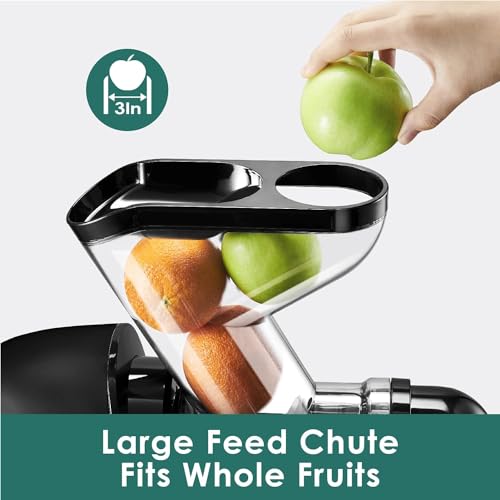 Fretta Cold Press Juicer, Masticating Juicer Extractor, High Juice Yield Slow Juicer Machines for Fruit & Vegetable, Nutrient and Vitamin Dense, BPA-Free, Easy to Clean(Purple)