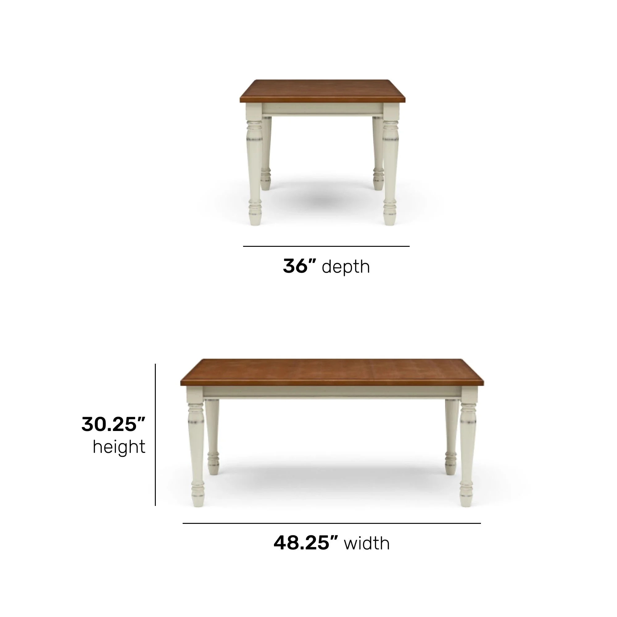 Homestyles Monarch 5- Piece Dining Table with 4 Double X-Back Chair Set (Includes an 18" Leaf for Extension)