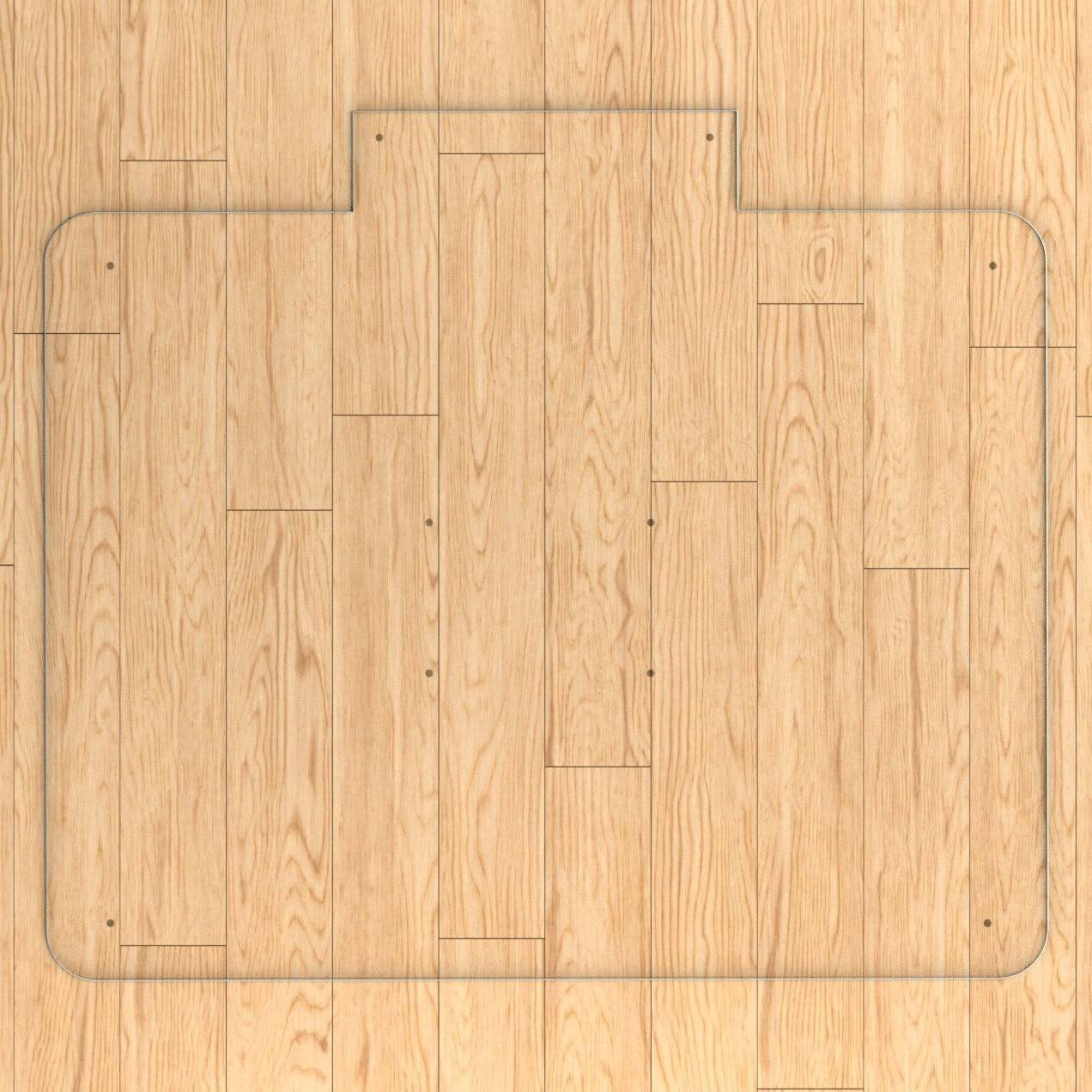Vitrazza Glass Chair Mat | Nano Tech Coating | Tempered Glass | 46x22 x 60x22 Tabbed