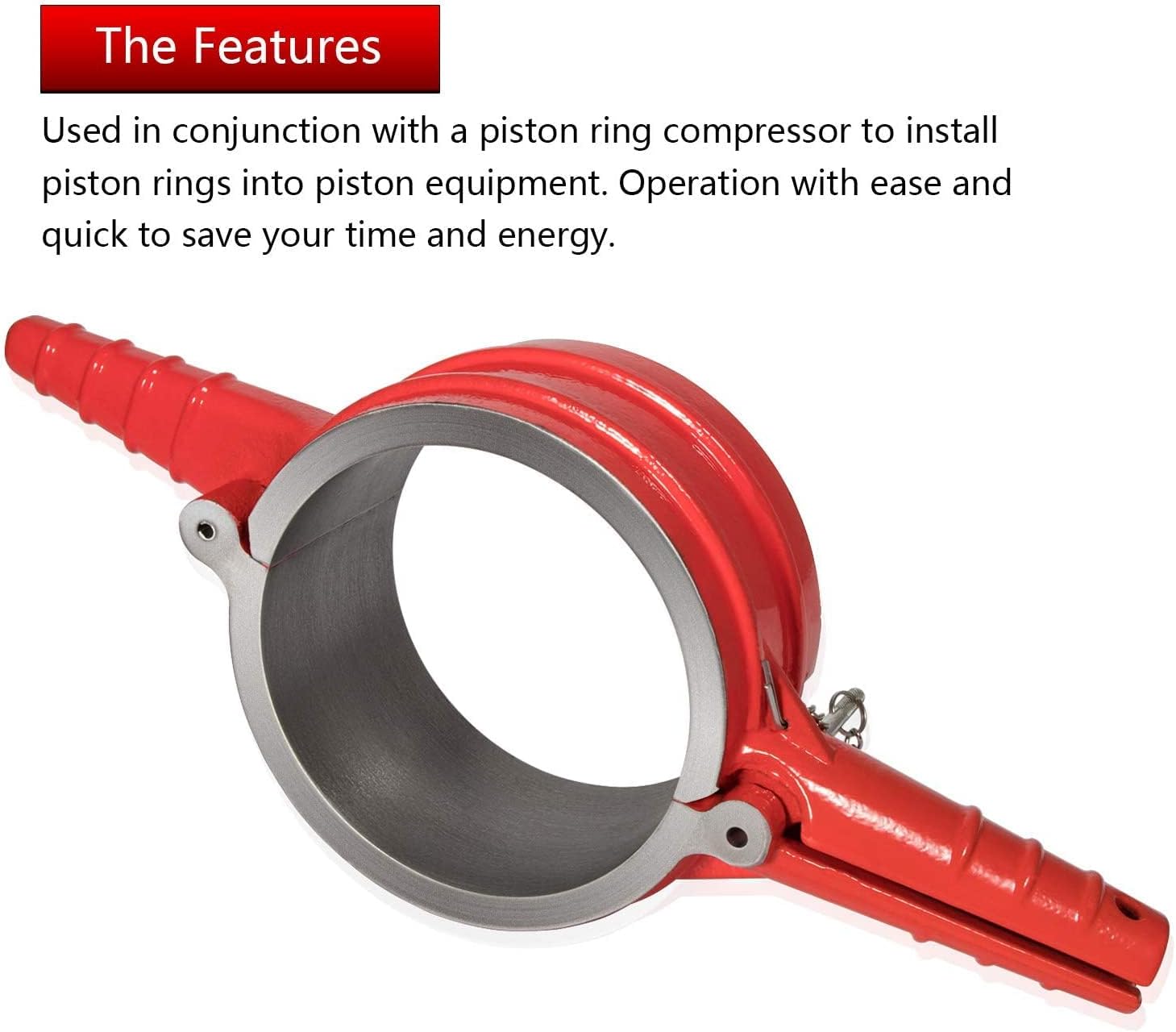 ROUTEKING 7040 Piston Ring Compressor Tool for Cummins ISX/QSX 15, Caterpillar 3400, C-15 with 5.4" bore, Alternative to PT-7040 5299448 5299447 5299339, with Anti-Polishing Ring Adapter (4 PCS)