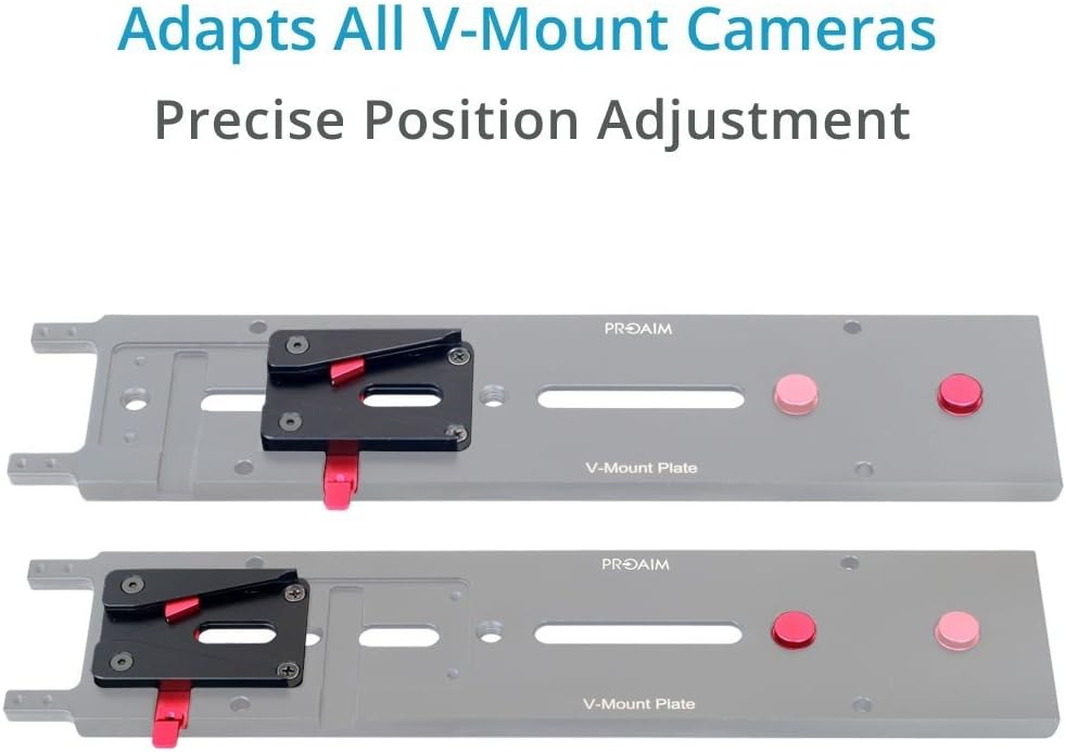 PROAIM V-Mount Camera Plate for All V-Mount Cameras | Most Secure Aluminum Plate with 100mm & 150mm Rods for mounting Mattebox, Follow Focus & Other Accessories | Tripod Compatible (VP-248-00)