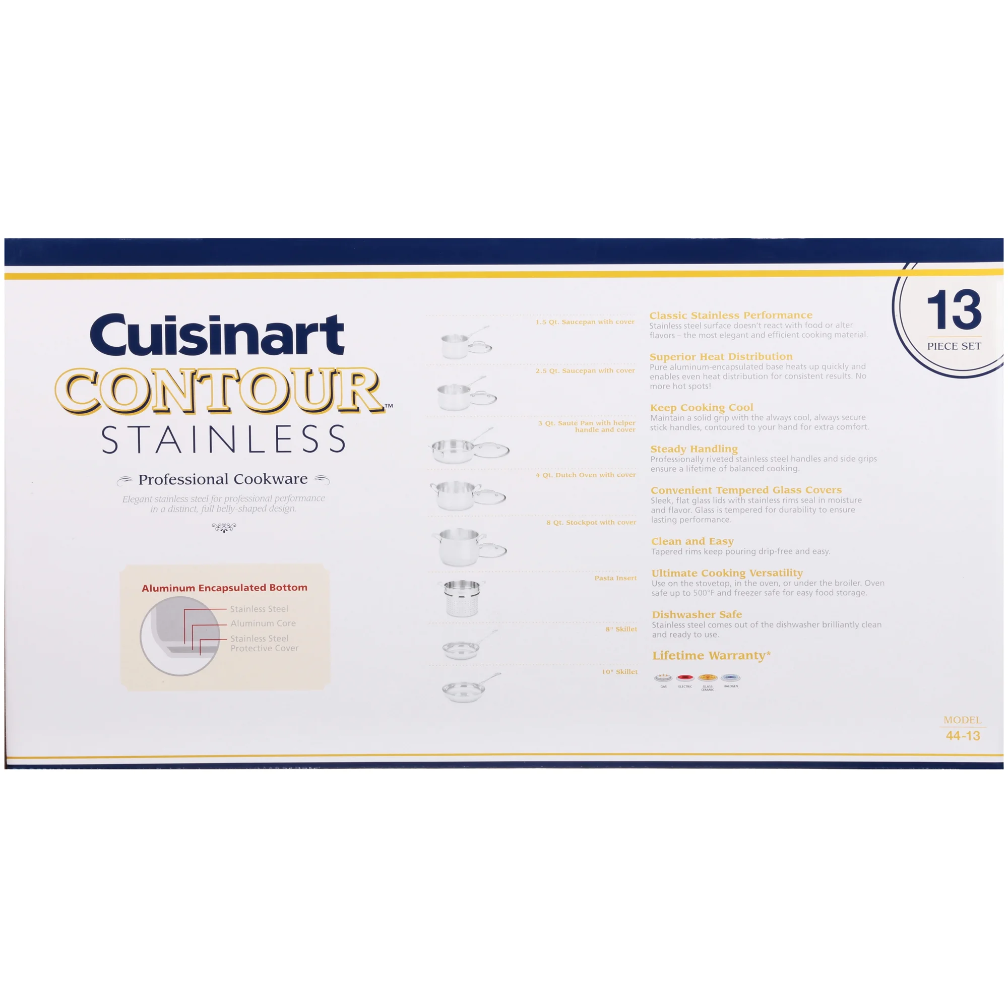 Cuisinart Stainless 13 Pieces Cookware Set
