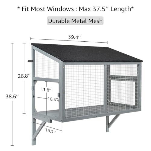 beeNbkks Bug Proof Cat Catio, Window Box Enclosure for Indoor Cats, Wooden Cat Window Perch House, Expandable for Multi Cats, Secure Comfortable Outdoor Haven for Cats, Keep Bugs Insects Out