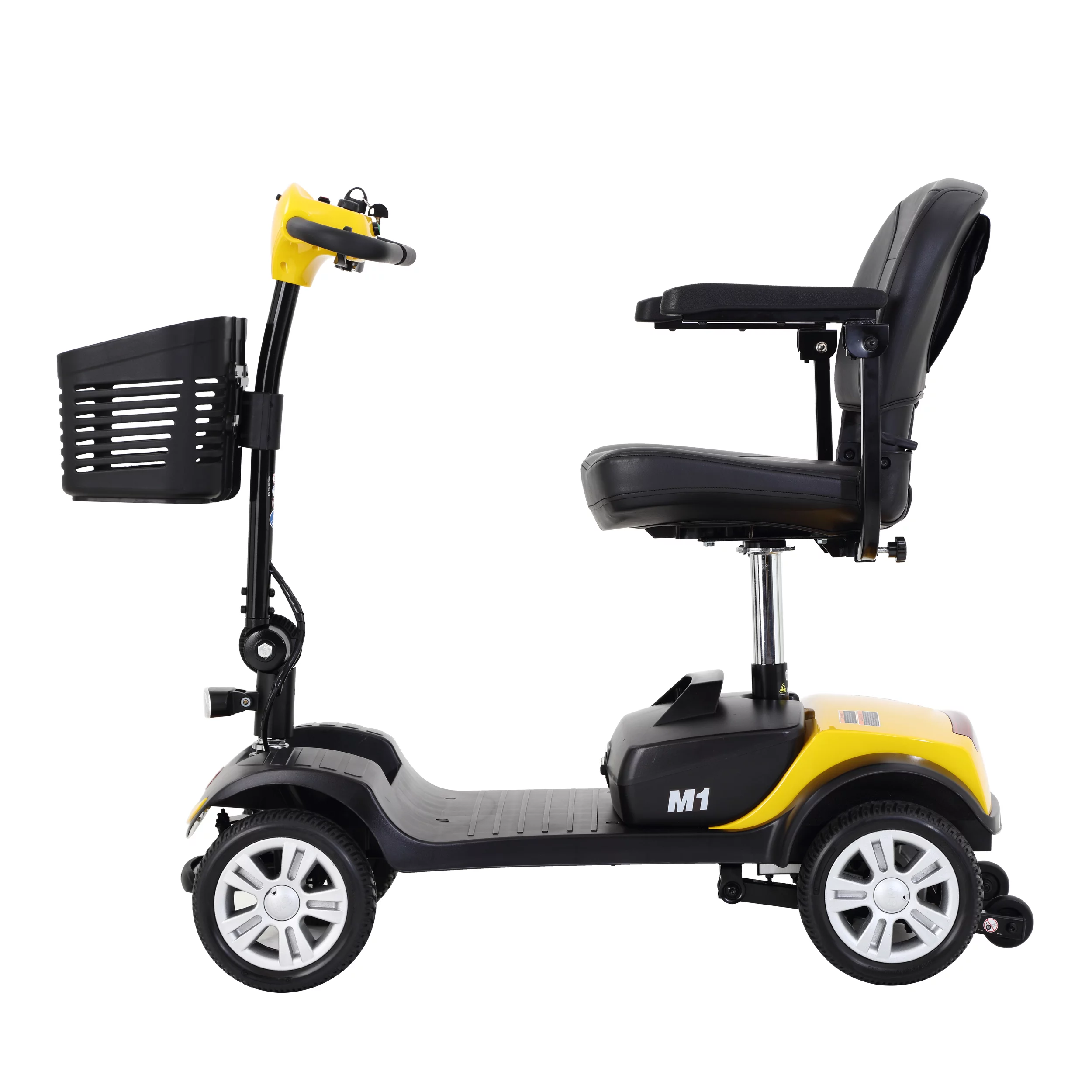 BTMWAY Mobility Scooter, 4 Wheels Electric Scooter for Seniors, Compact Folding Travel Mobility Scooters for Adult, Transformer Mobility Scooter with Swivel Seat, Front and Rear LED Light, Silver