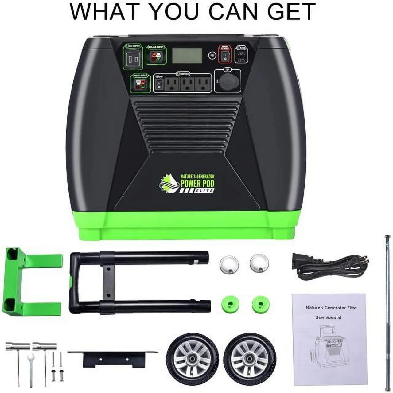 Nature's Generator Elite Portable Solar & Wind Powered 3600 Watts Generator