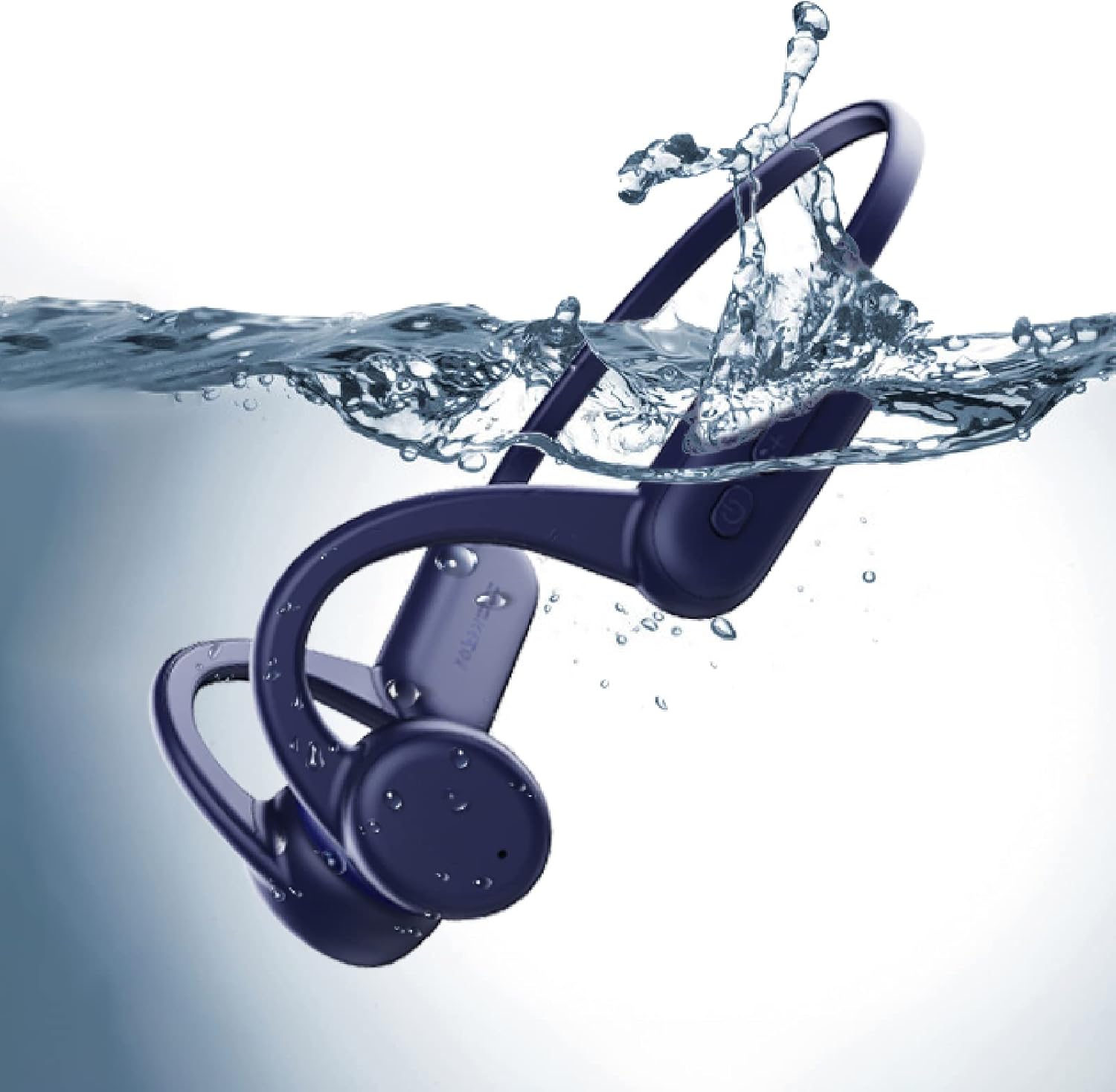 Bone Conduction Headphones Waterproof Headphones for Swimming Headphones Bluetooth Open Ear Headphones IPX8 Underwater with Microphones, 8G Memory (New Blue)