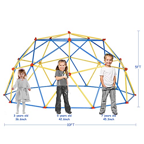 Merax 10FT Dome Climber, Outdoor Playground Climbing Dome Jungle Gym for Kids 3-10 Supporting 1000lbs, Easy Assembly Geometric Dome