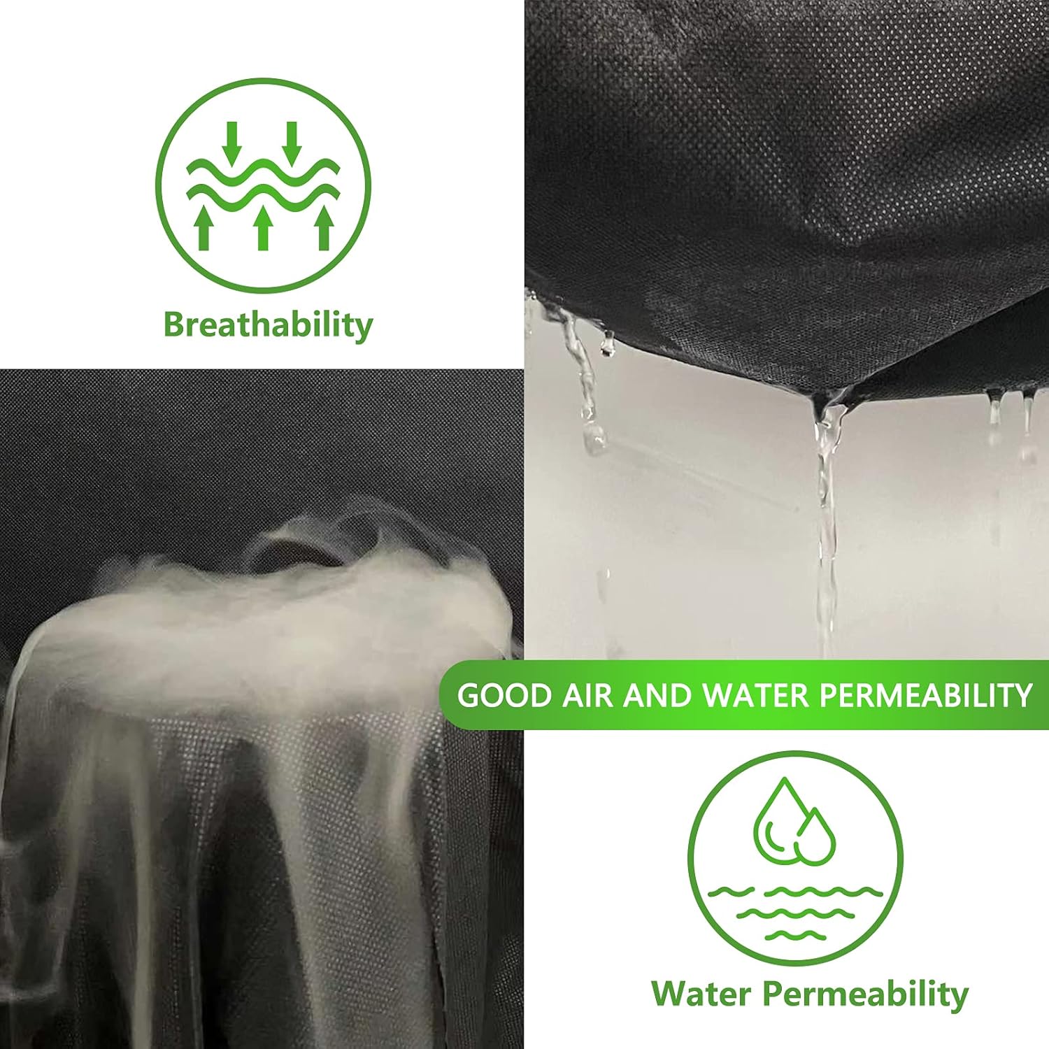 NC Nonwoven Weed Barrier Landscape (4ft x 50ft) 3 oz Heavy Duty Commercial Non-Woven Weeding Cloth Durable Garden Landscape Fabric Easy Setup and Cut Pack of 2