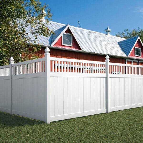 Woodbridge 5 in. x 5 in. x 98 in. 3-Hole Routed White Vinyl Fence Post Outdoor Essentials - Shop Hardware Tools Online Store