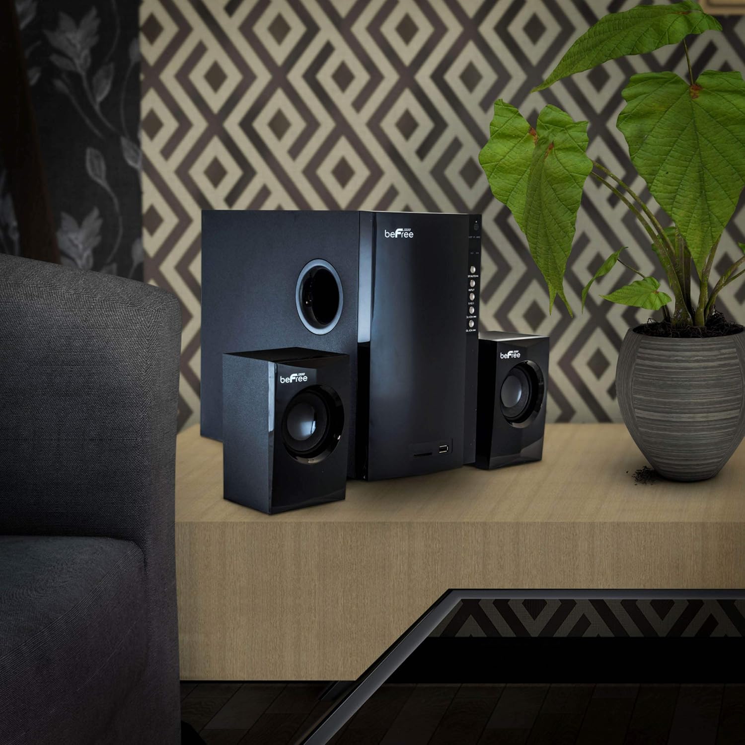 beFree Sound 5.1 Channel Bluetooth Surround Sound Speaker System in Black