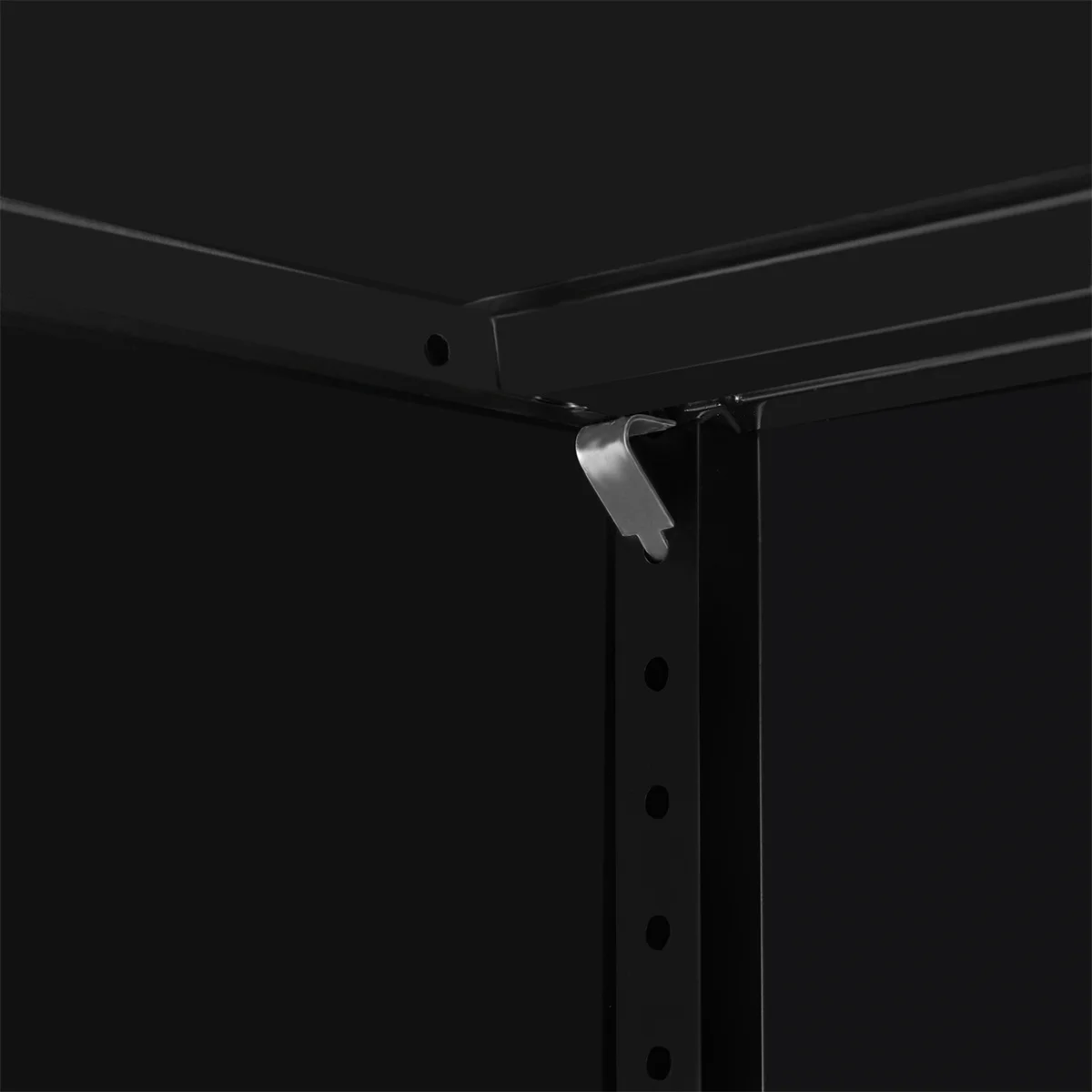 Metal Garage Storage Cabinet Steel Utility Cabinets with 4 Shelves & Locking Doors, Assembly Required（Black）