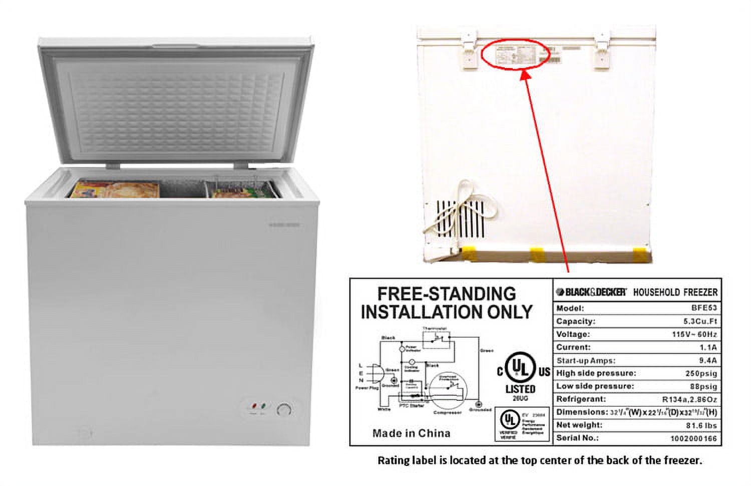 Black & Decker B&d 5.3 Cu Ft Es Chest Freezer Wht