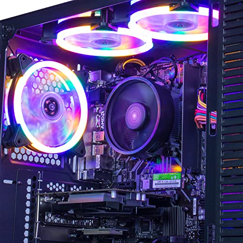 MXZ Gaming PC Desktop Computer, AMD Ryzen 5 4500, RTX 3060,16GB DDR4, NVME 500G SSD, 6RGB Fans, Win 11 Pro Ready, Gamer Desktop Computer(R5 4500| RTX3060)