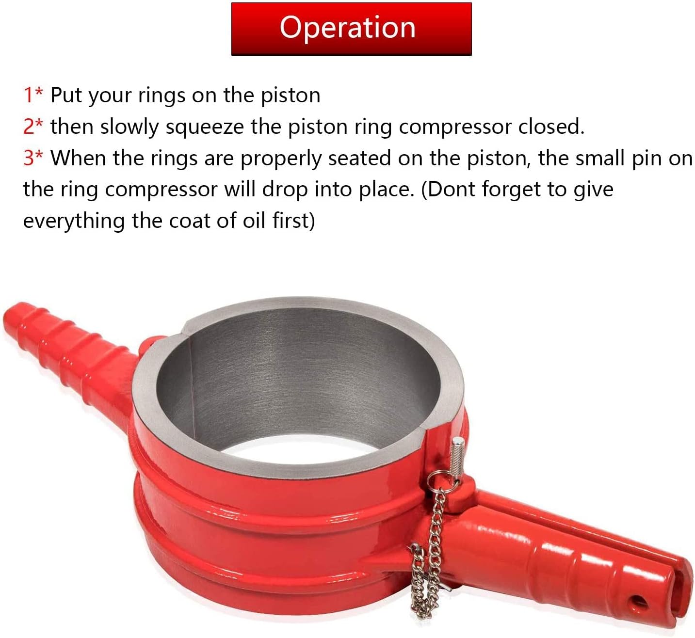 ROUTEKING 7040 Piston Ring Compressor Tool for Cummins ISX/QSX 15, Caterpillar 3400, C-15 with 5.4" bore, Alternative to PT-7040 5299448 5299447 5299339, with Anti-Polishing Ring Adapter (4 PCS)