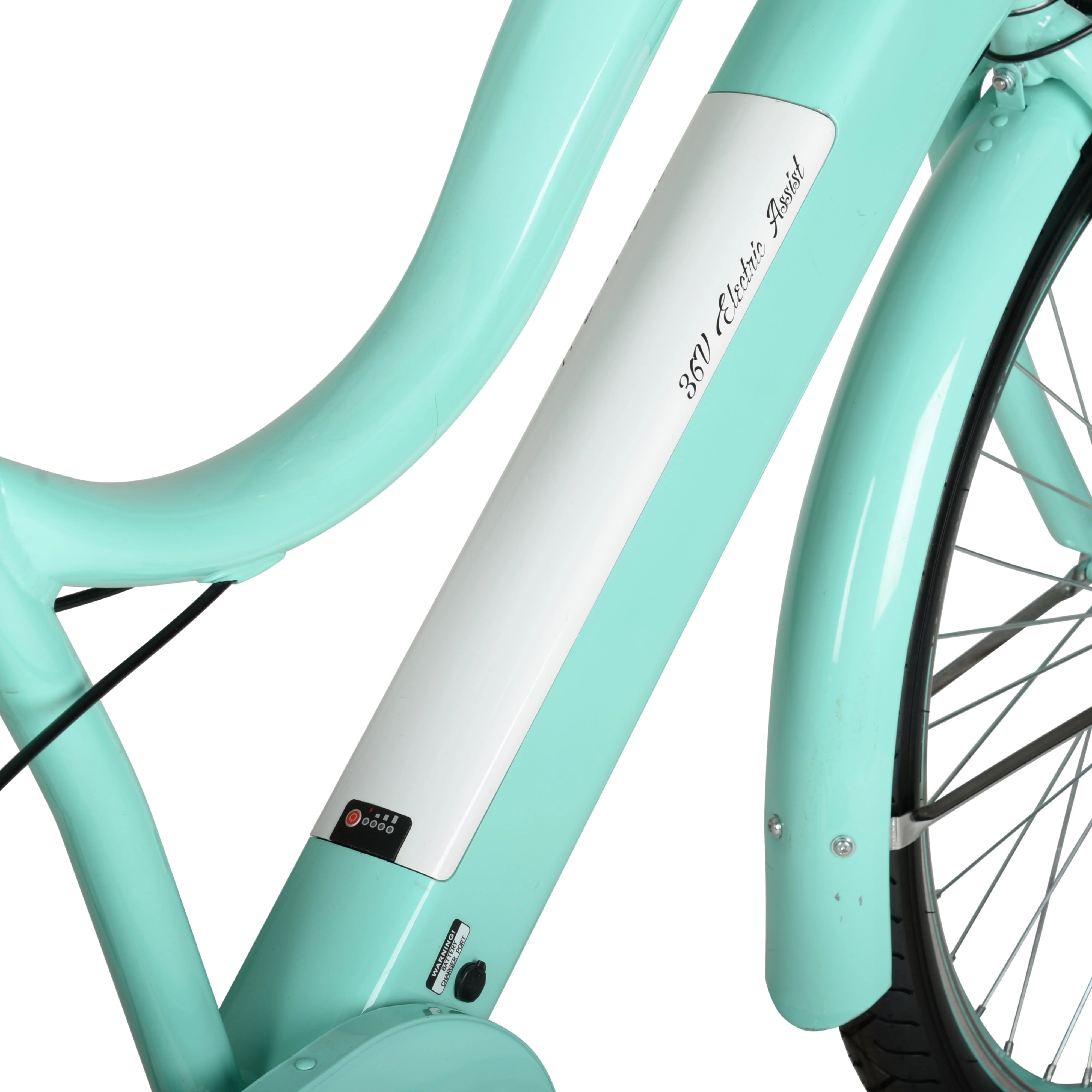 Hyper Bicycles E-Ride 26 Ladies 36V Electric Cruiser E-Bike for Adults, Pedal-Assist, 250W Motor, Turquoise