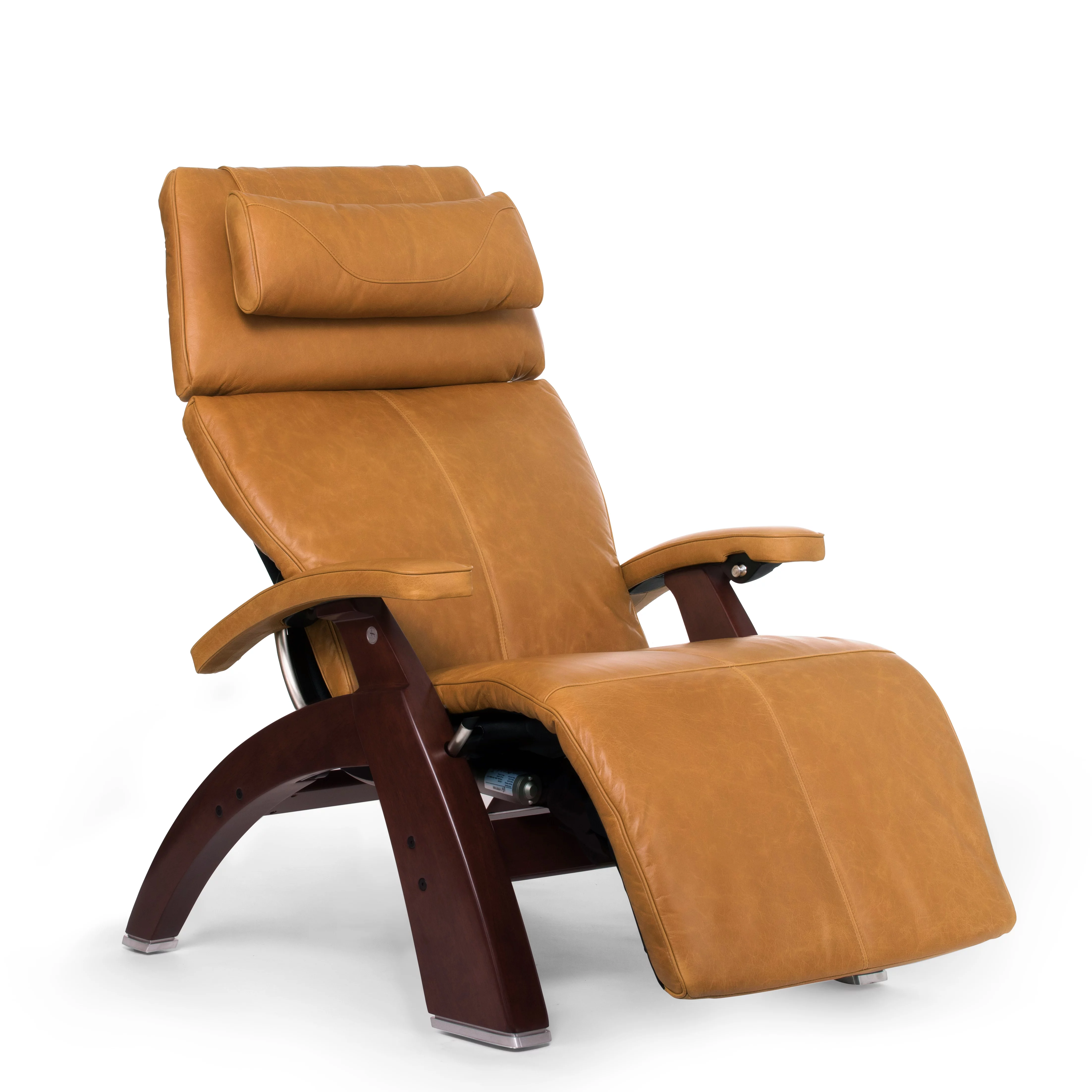Human Touch PC-610 Omni-Motion Perfect Chair Series 2 Power Recline ChestNut Wood Base Zero-Gravity Recliner - Sycamore Premium Leather - In-Home Delivery and Set Up