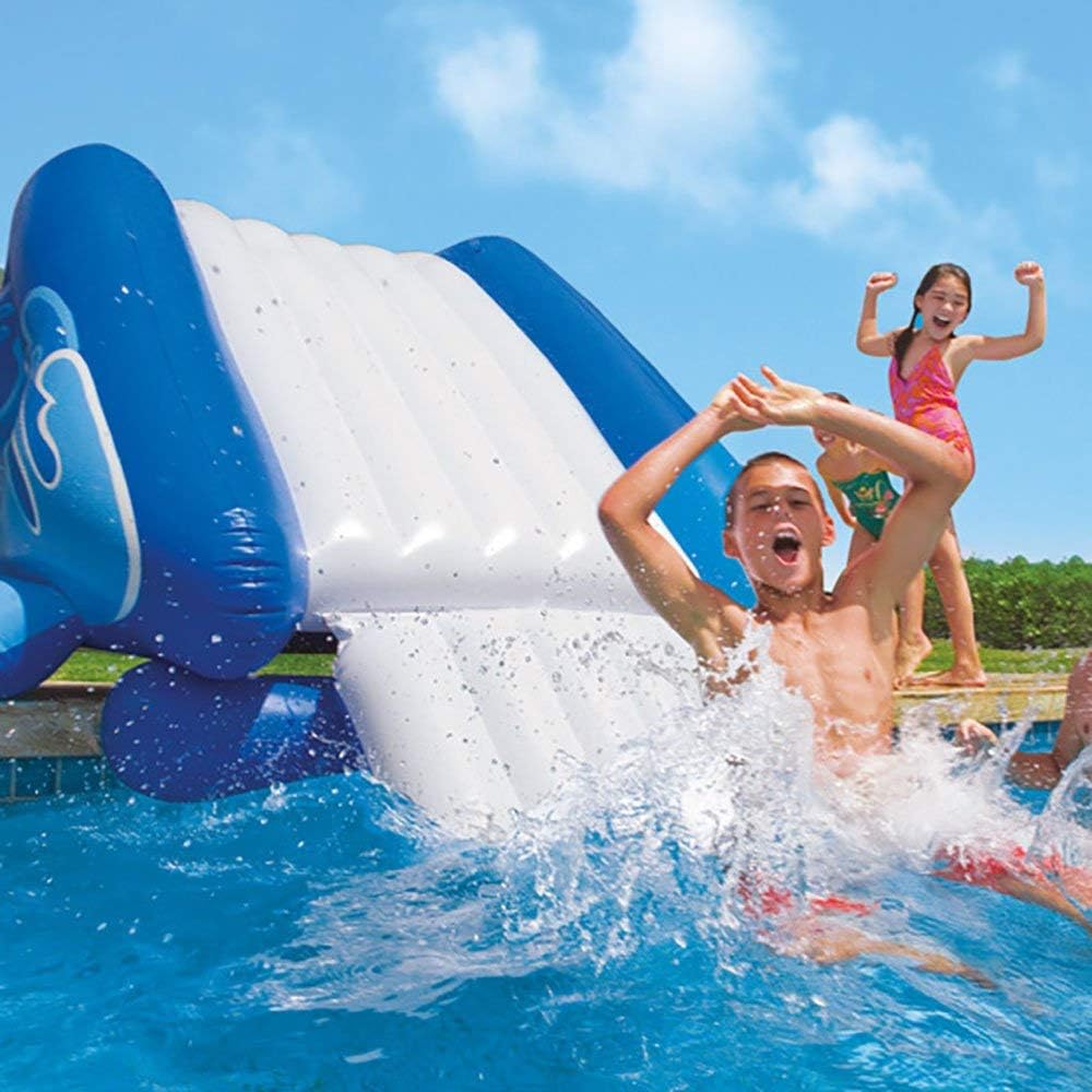 Intex Kool Splash Durable Vinyl Inflatable Play Center Swimming Pool Water Slide with Built in Sprayers for Kids and Adults, Age 6 and Up, Blue