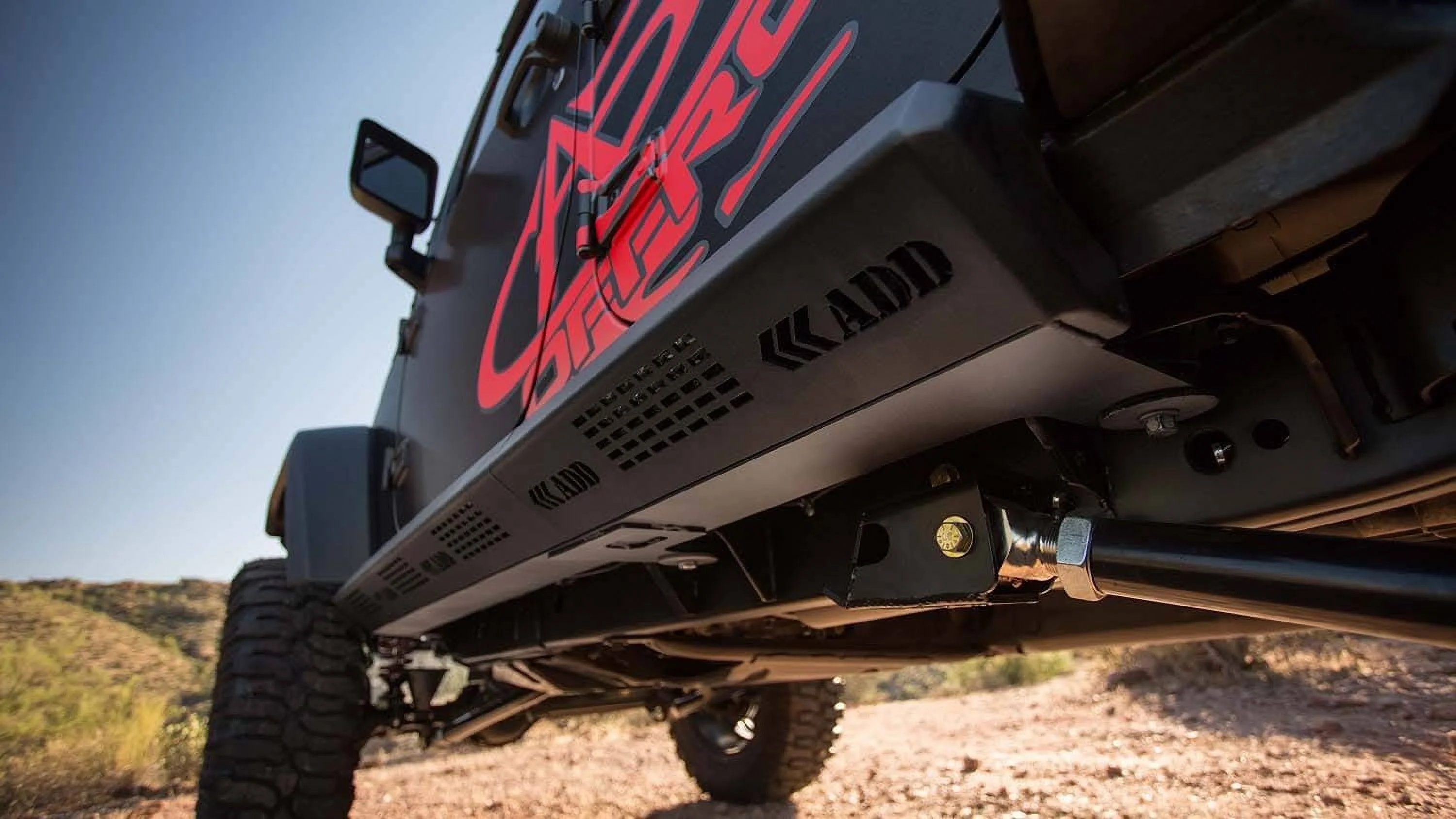 Addictive Desert Designs 07-18 Jeep Wrangler JK 4 Door Stealth Fighter Side Steps w/ ADD Logo Fits select: 2015-2017 JEEP WRANGLER UNLIMITED SPORT, 2012-2014 JEEP WRANGLER SPORT