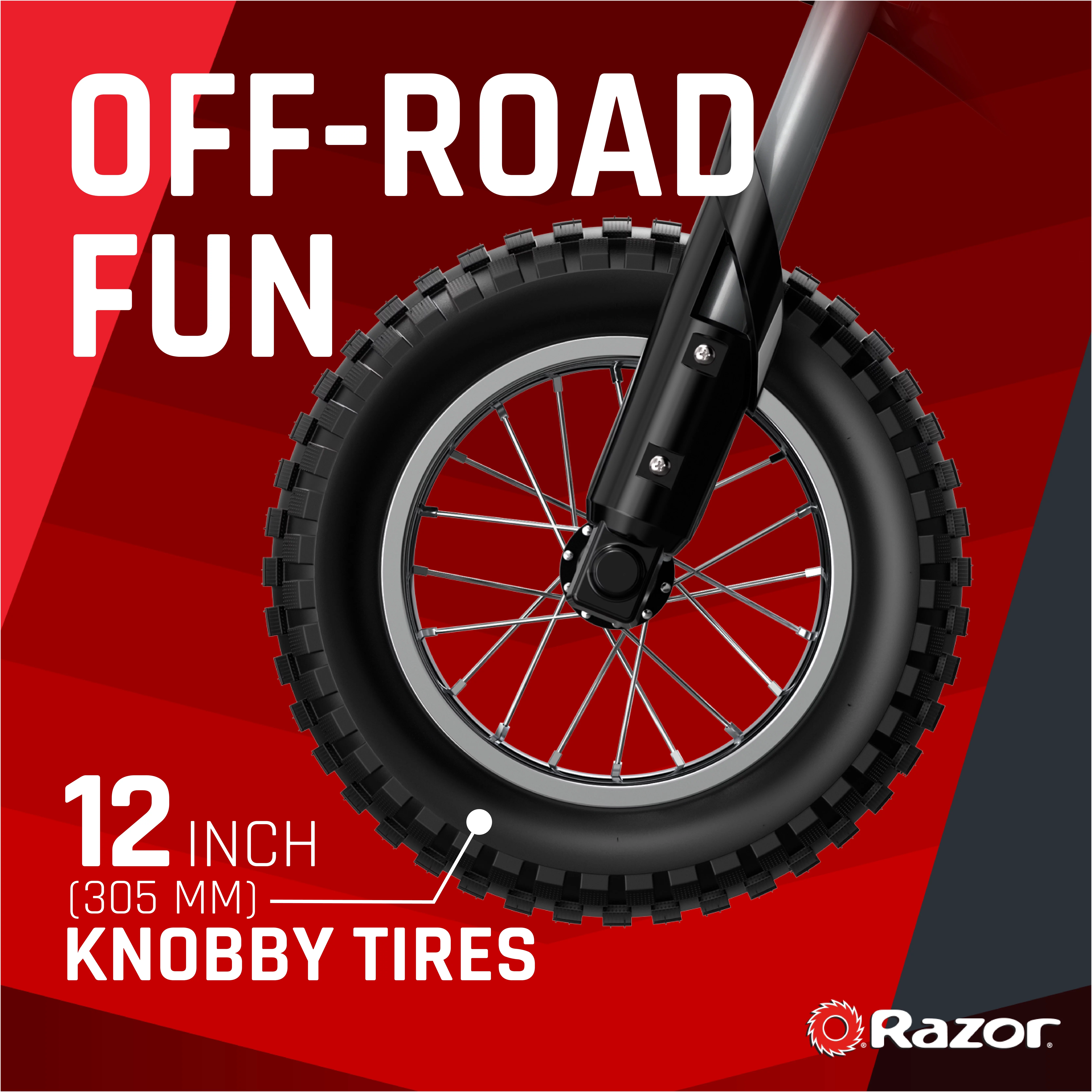Razor Dirt Rocket MX350 - Black with Decals Included, 24V Electric-Powered Dirt Bike for Kids 13+