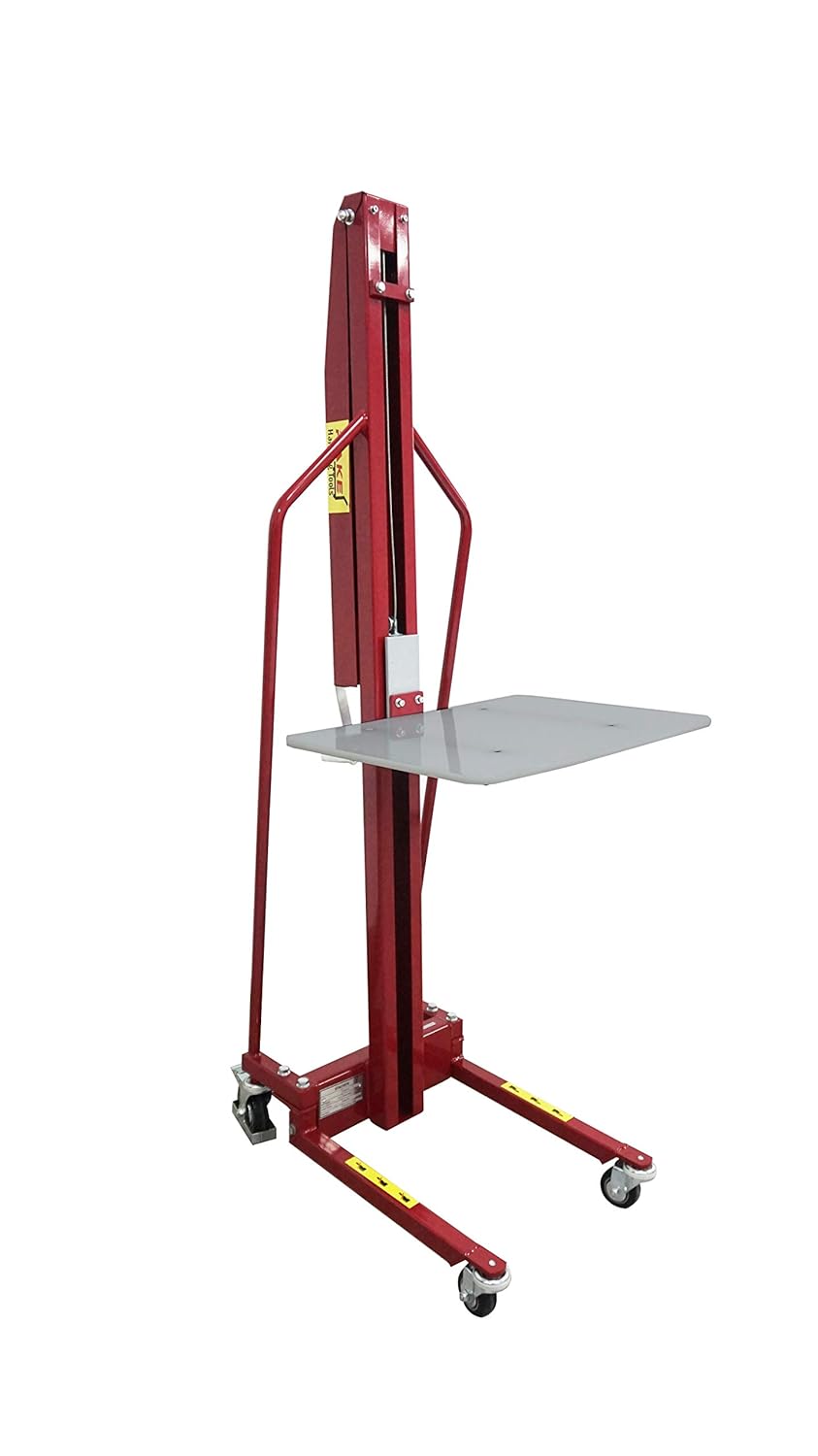Pake Handling Tools - Winch Stacker, Manual Work Positioner Lift Truck - Steel Lightweight and Easily Maneuverable Lift with 440 lbs Capacity