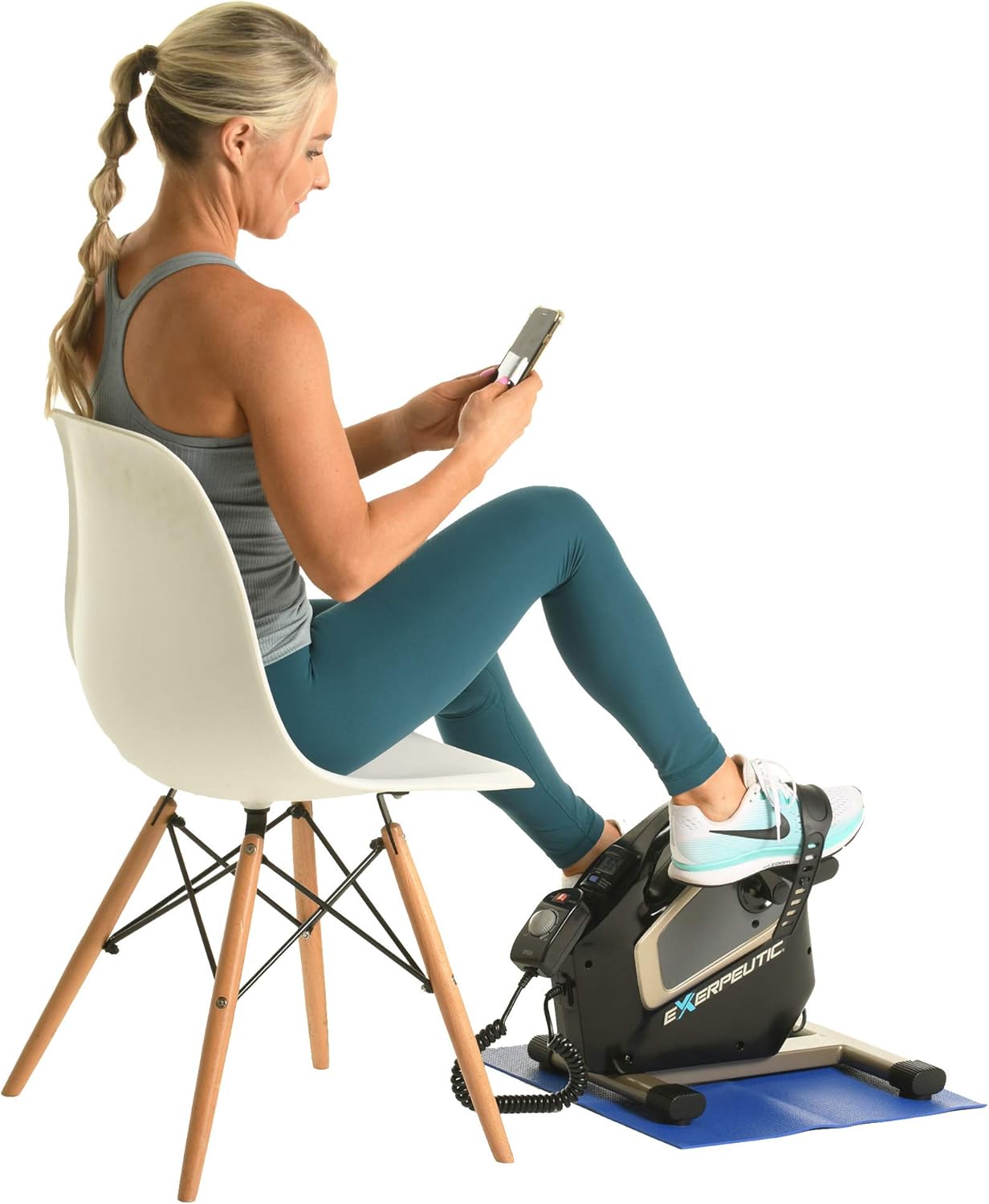 Exerpeutic 2000M Motorized Electric Legs and Arms Pedal Exerciser Mini Exercise Bike, Black