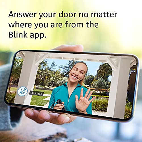 Blink Video Doorbell (newest model), Two-way audio, HD video, motion and chime app alerts and Alexa enabled — wired or wire-free (Black)