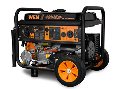 WEN 14,500-Watt 120V/240V Tri-Fuel Generator for Gas, Propane, and Natural Gas, Transfer-Switch Ready with Electric Start, Wheel Kit, and CO Watchdog (TF1450X)