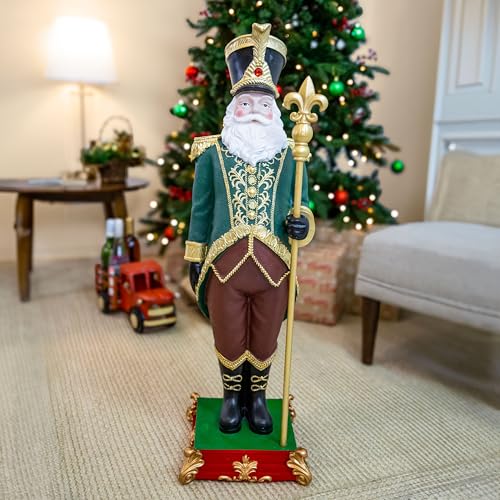 Sunnydaze 3ft Guardian of The North Pole Nutcracker Christmas Decoration - Polyresin Indoor or Outdoor Nutcracker Statue