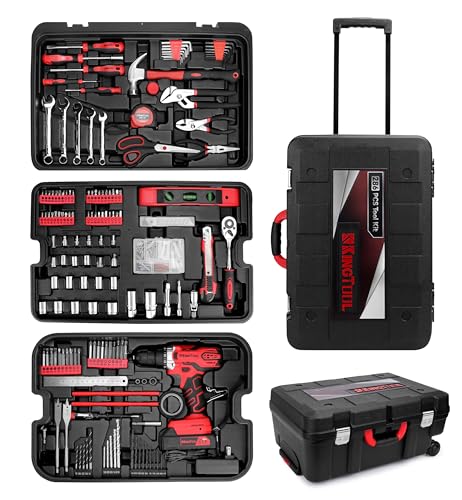 KingTool 325 Piece Home Repair Tool Kit, General Home/Auto Repair Tool Set, Toolbox Storage Case with Drawer, General Household Tool Kit - Perfect for Homeowner, Diyer, Handyman