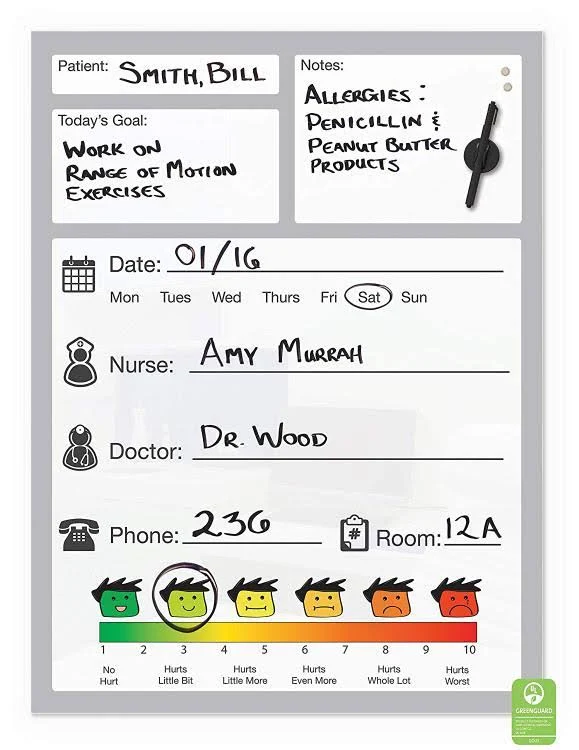 Patient Magnetic Glass Whiteboard 24x18 - Best-Rite - 84216